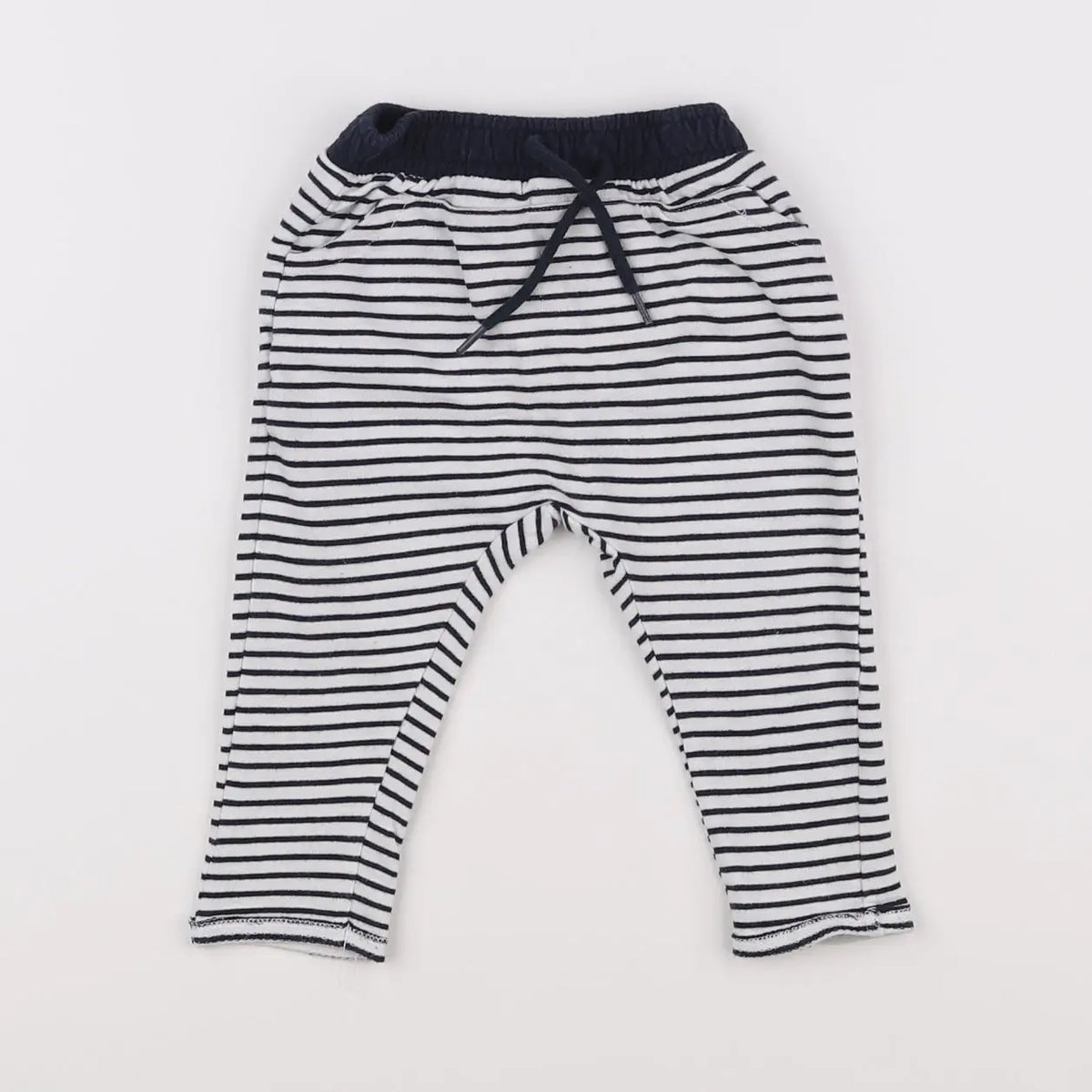 Vertbaudet - pantalon bleu, blanc - 6 mois