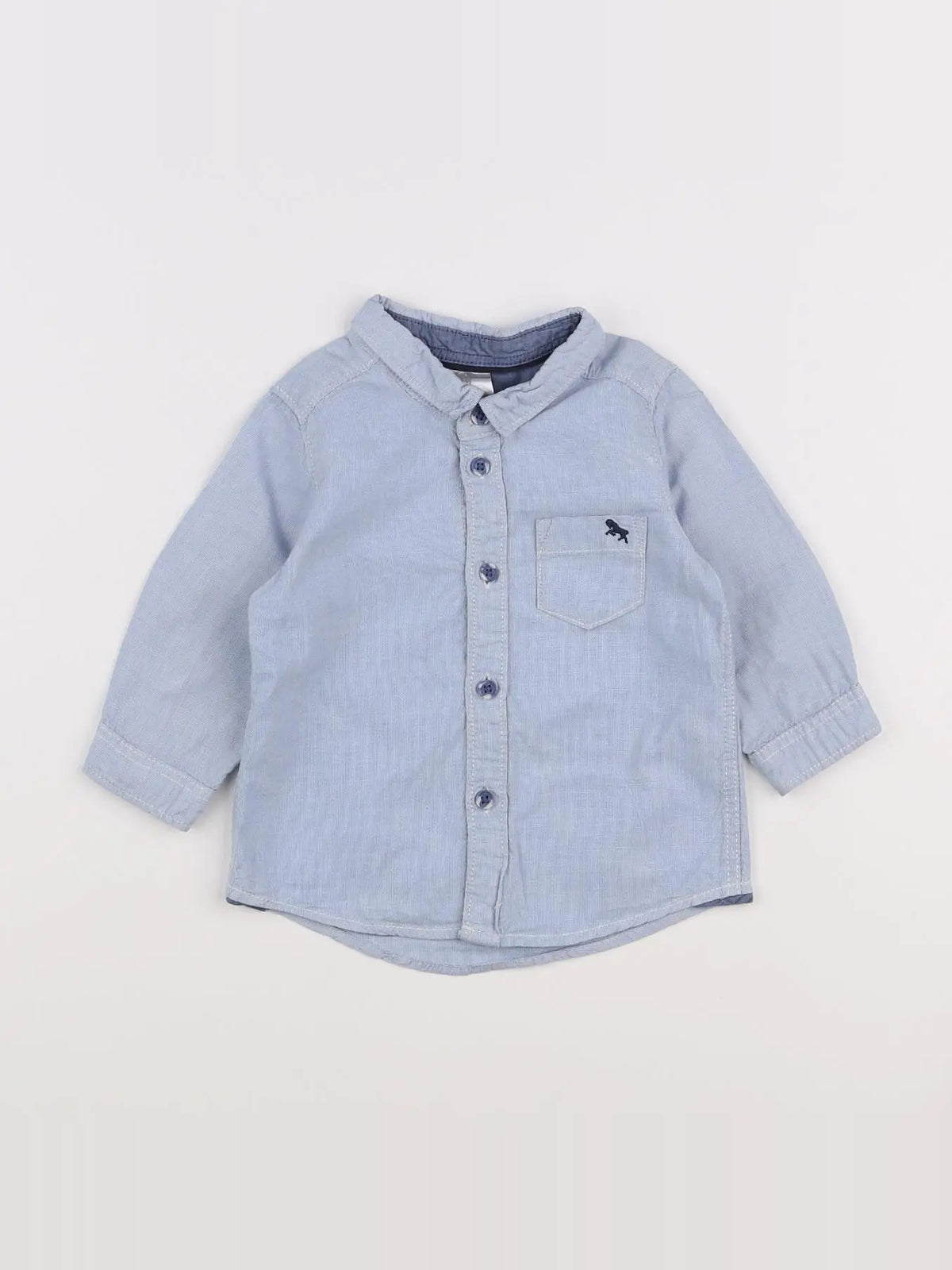 H&M - chemise bleu - 3/6 mois