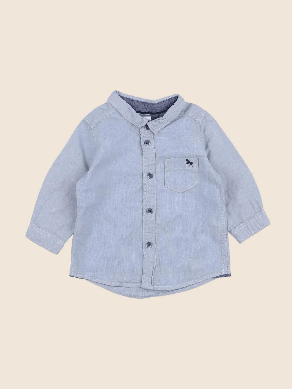 H&M - chemise bleu - 3/6 mois