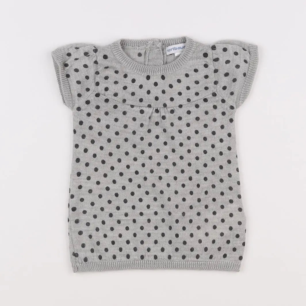 Vertbaudet - robe gris - 3 mois