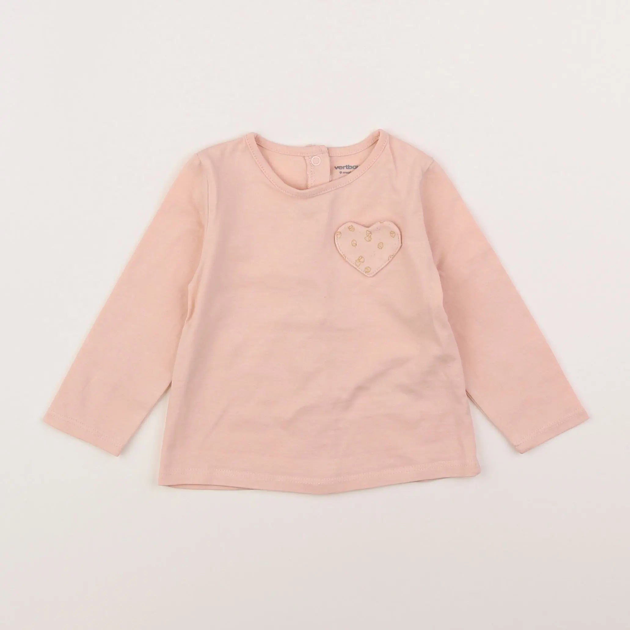 Vertbaudet - tee-shirt rose - 9 mois