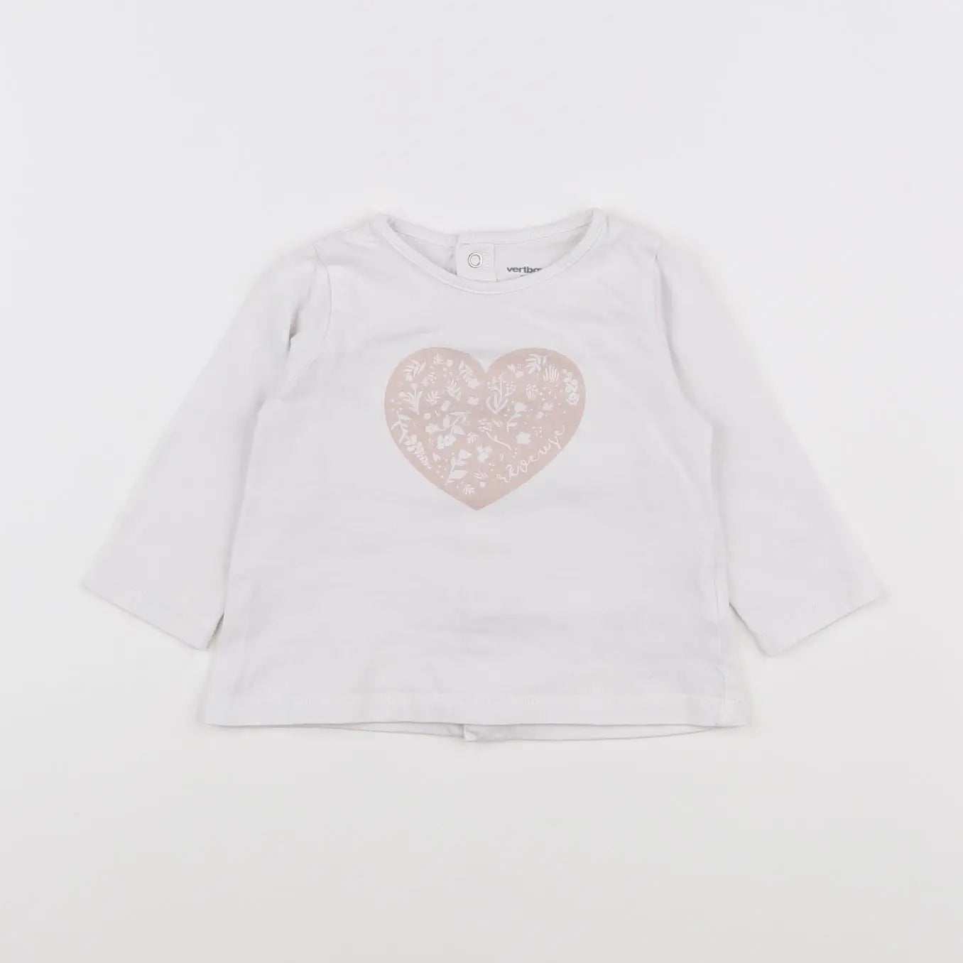 Vertbaudet - tee-shirt blanc - 9 mois