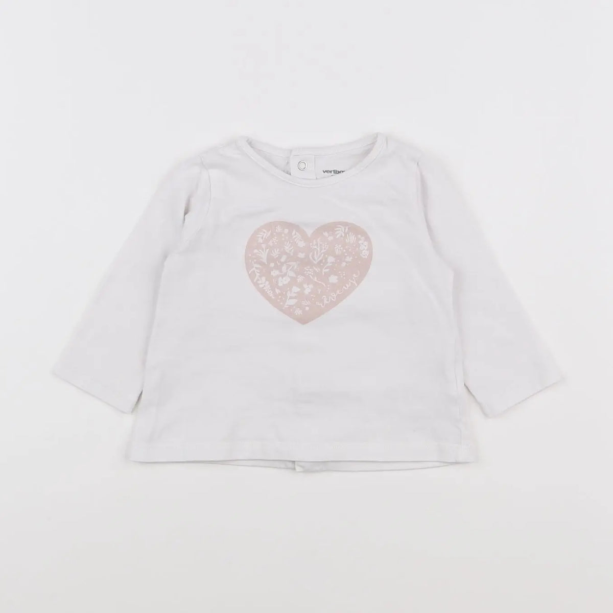 Vertbaudet - tee-shirt blanc - 9 mois