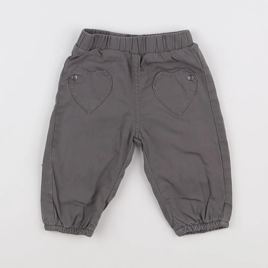 Vertbaudet - pantalon gris - 3 mois