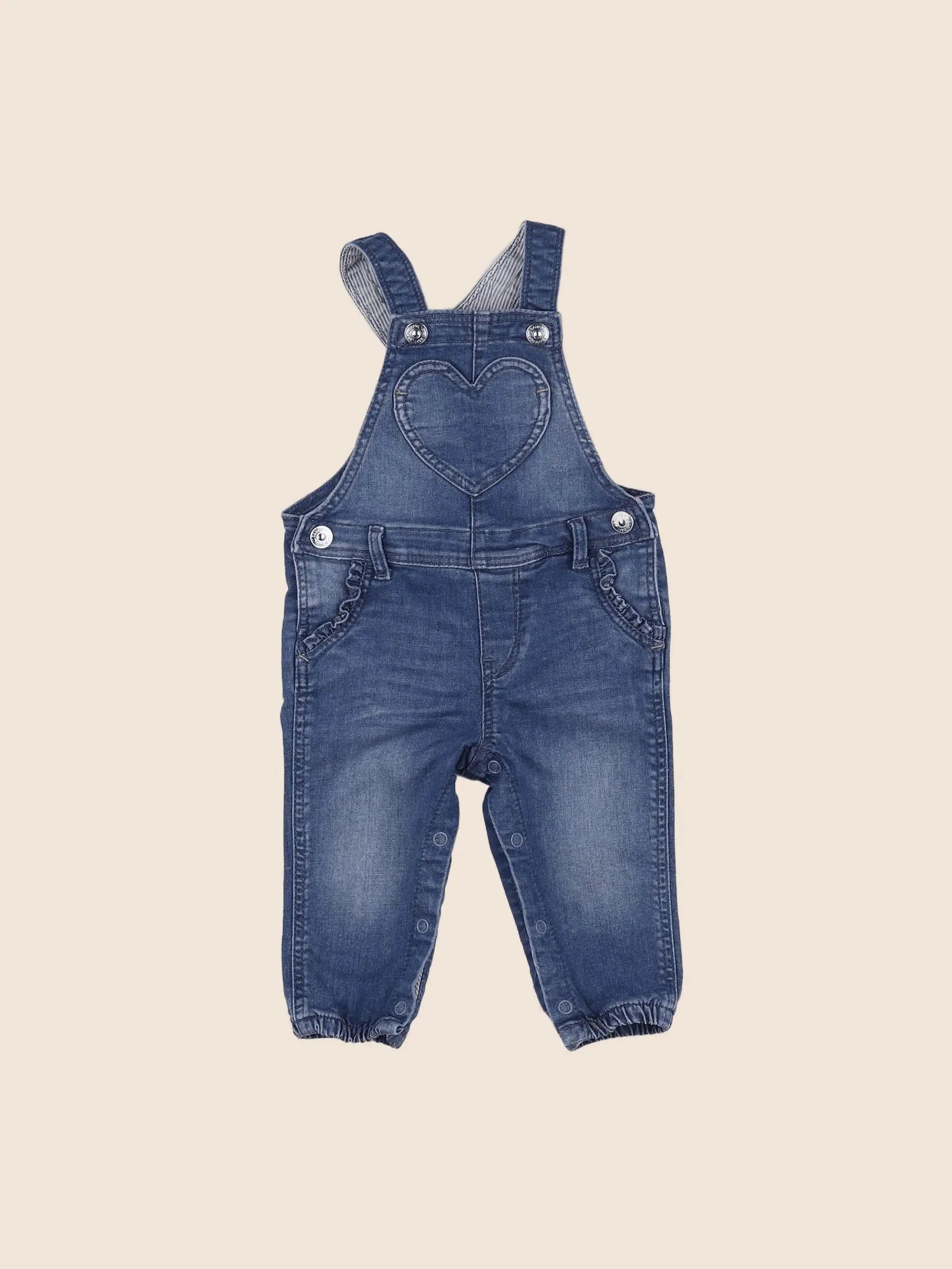H&M - salopette bleu - 6/9 mois