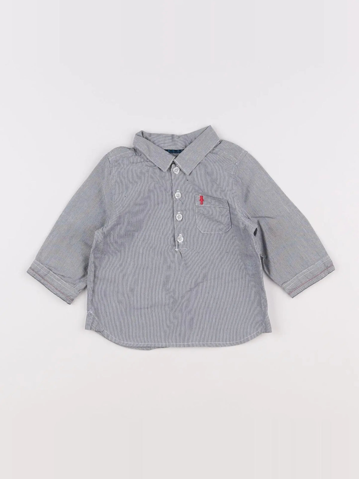Natalys - chemise blanc, bleu - 6 mois