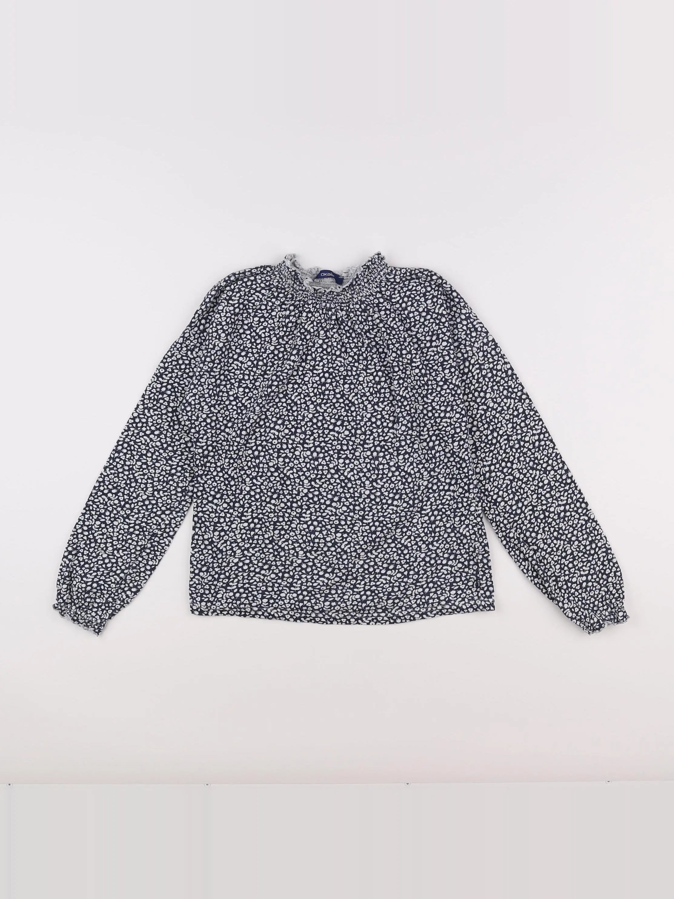 Okaidi - tee-shirt bleu, blanc - 10 ans