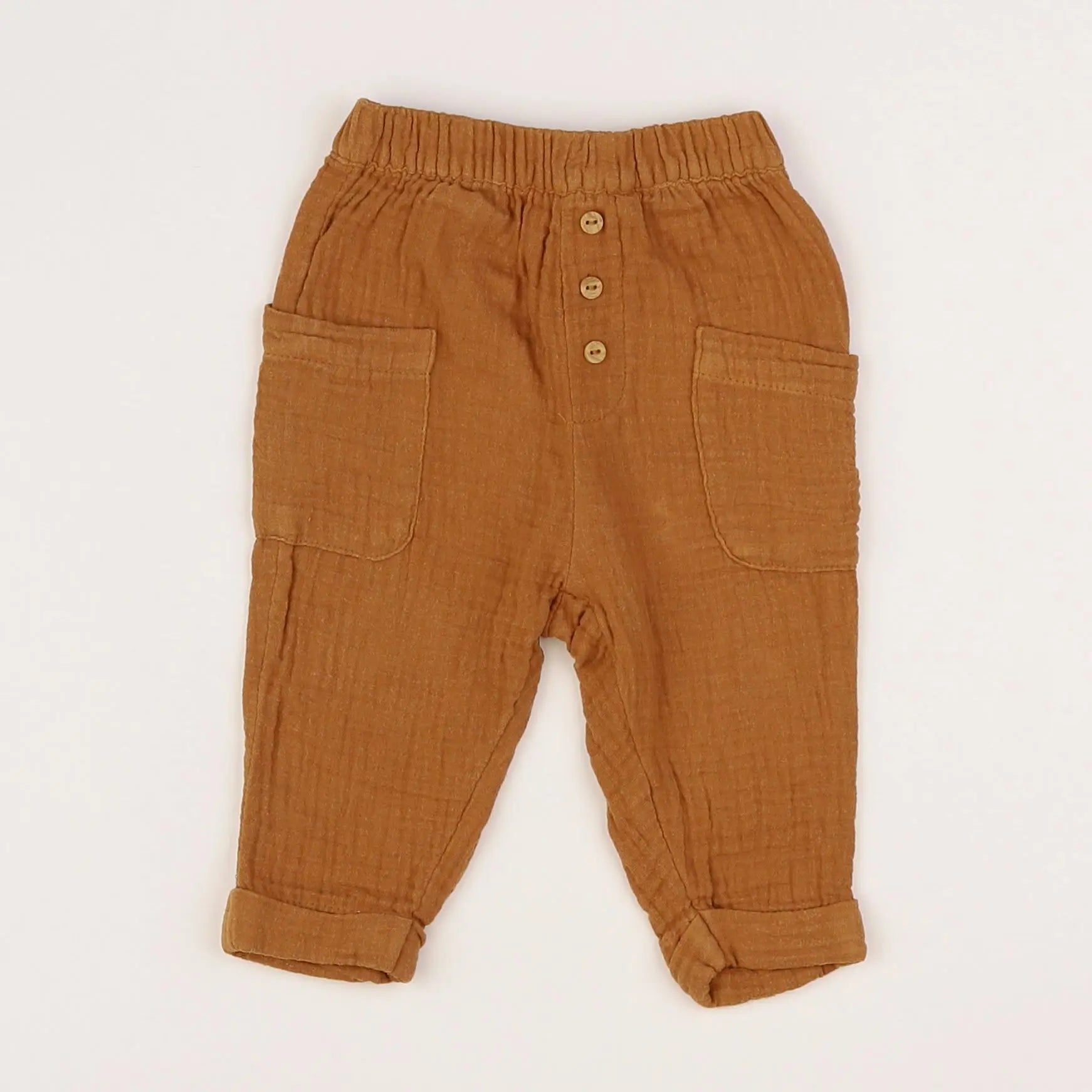 Vertbaudet - pantalon marron - 6 mois