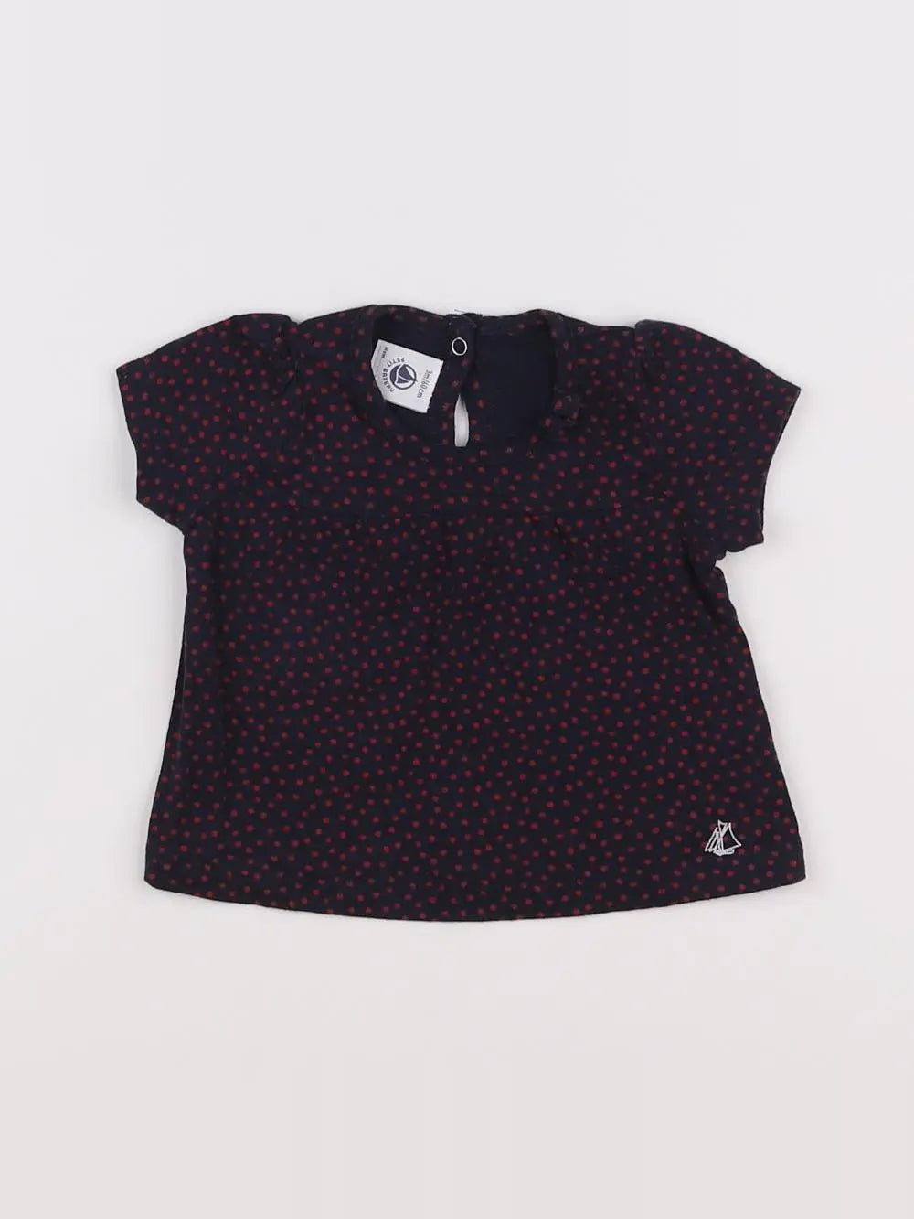 Petit Bateau - tee-shirt bleu, rouge - 3 mois
