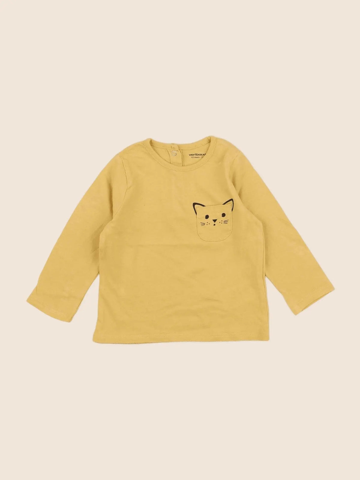 Vertbaudet - tee-shirt jaune - 12 mois