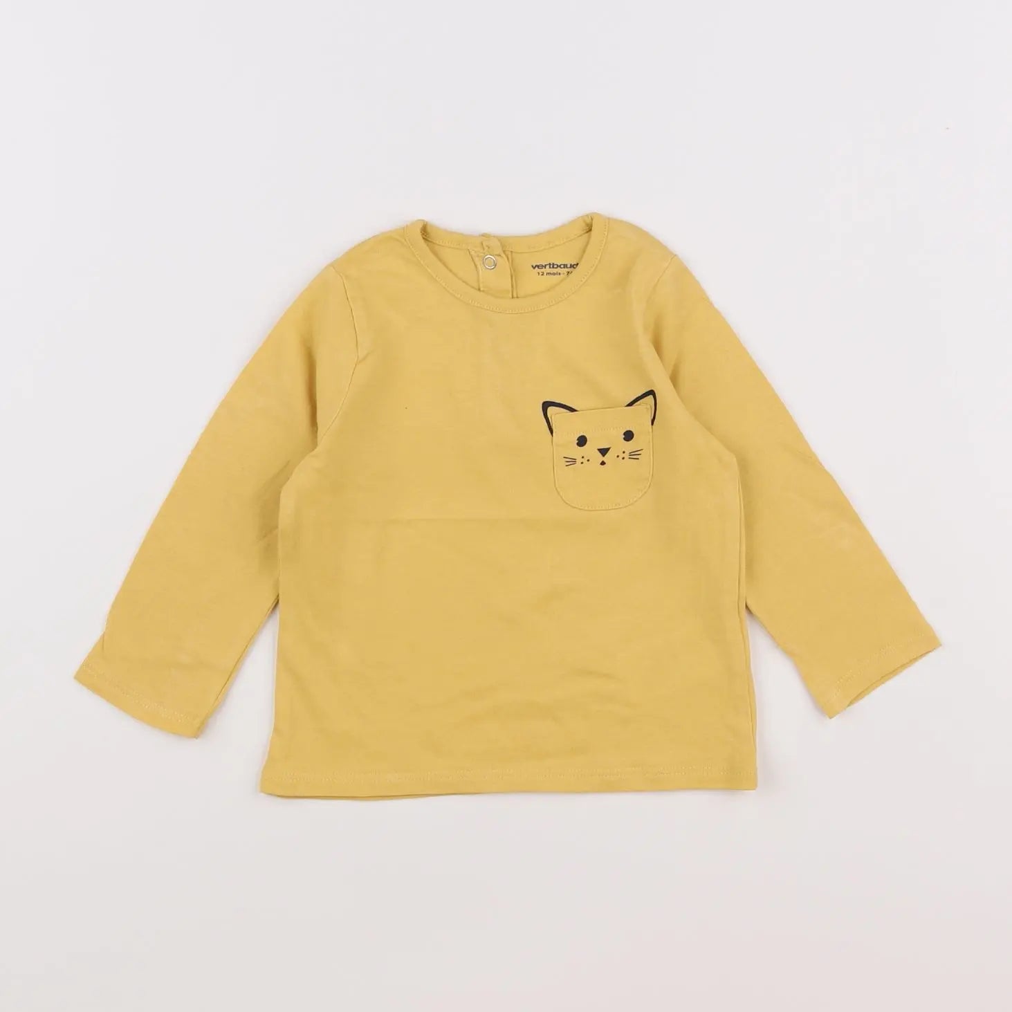 Vertbaudet - tee-shirt jaune - 12 mois