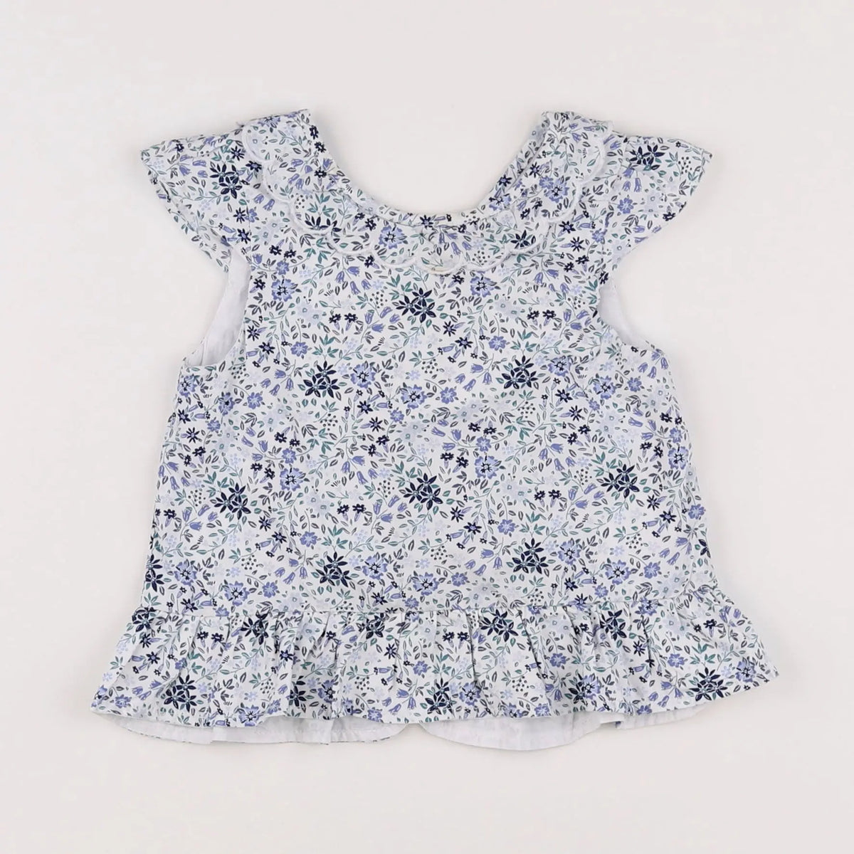 Vertbaudet - blouse blanc, bleu - 18 mois