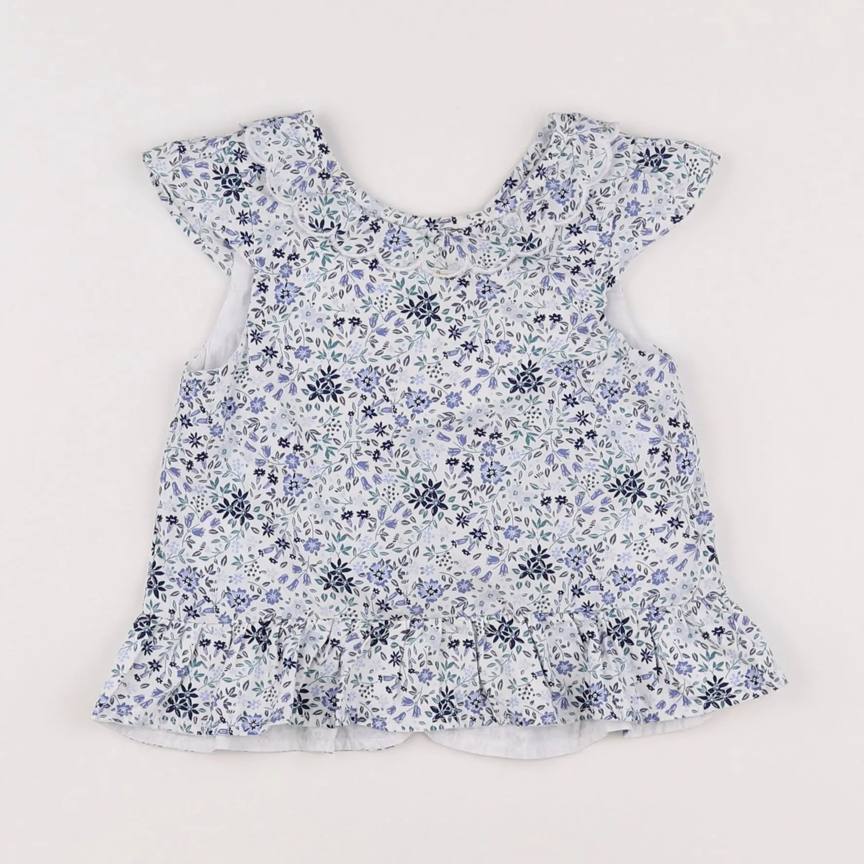 Vertbaudet - blouse blanc, bleu - 18 mois