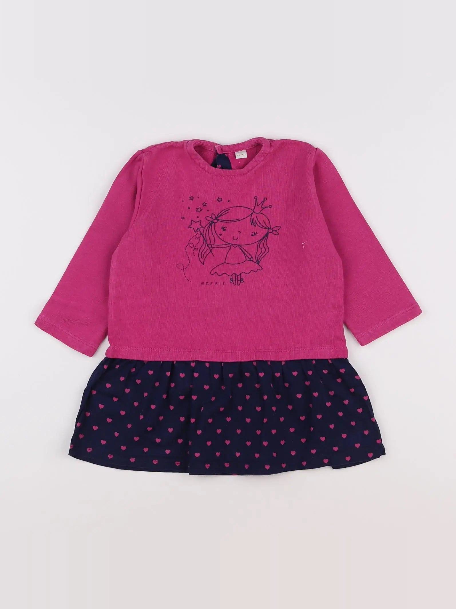 Esprit - robe bleu, rose - 18 mois