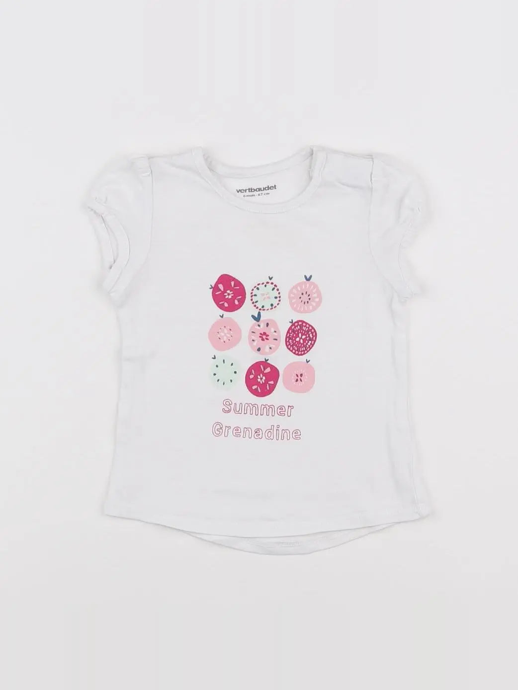 Vertbaudet - tee-shirt blanc - 6 mois