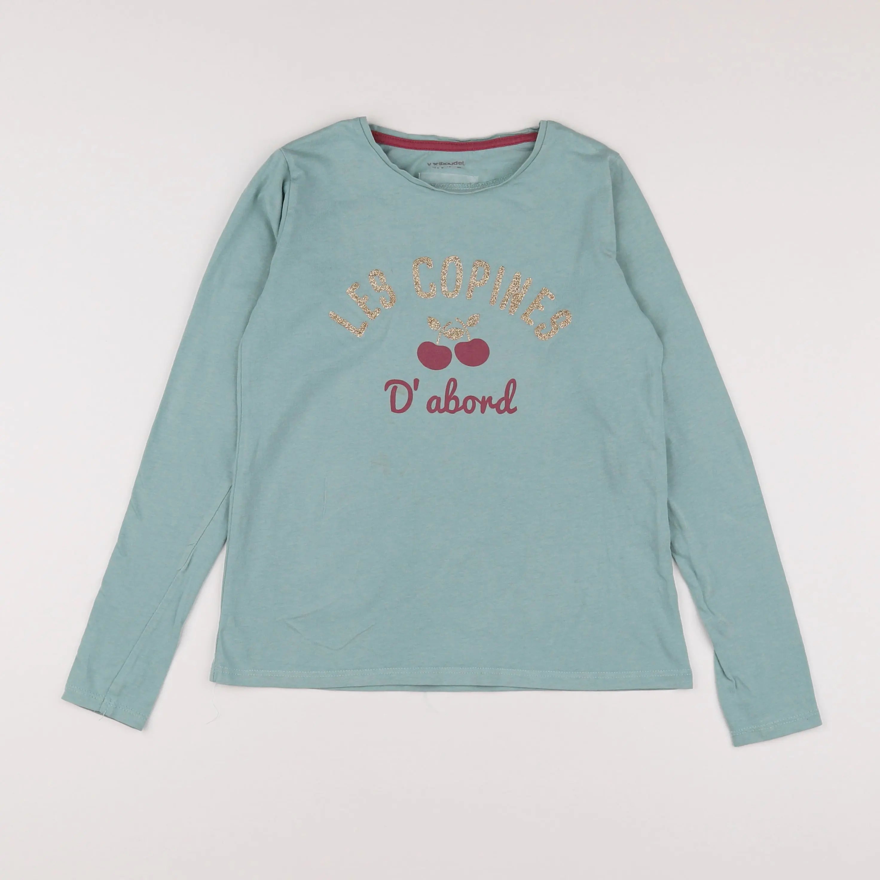 Vertbaudet - tee-shirt vert, or - 10 ans