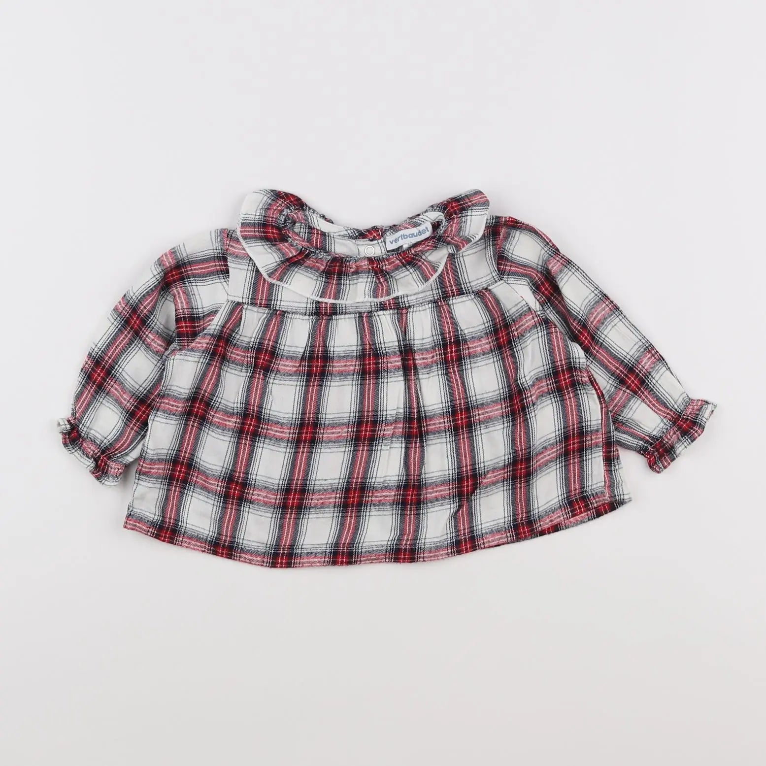 Vertbaudet - blouse blanc, rouge - 6 mois
