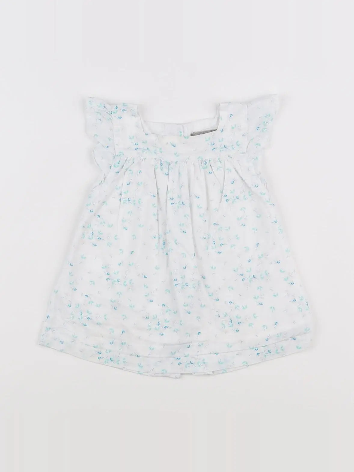 Vertbaudet - robe blanc, bleu - 12 mois