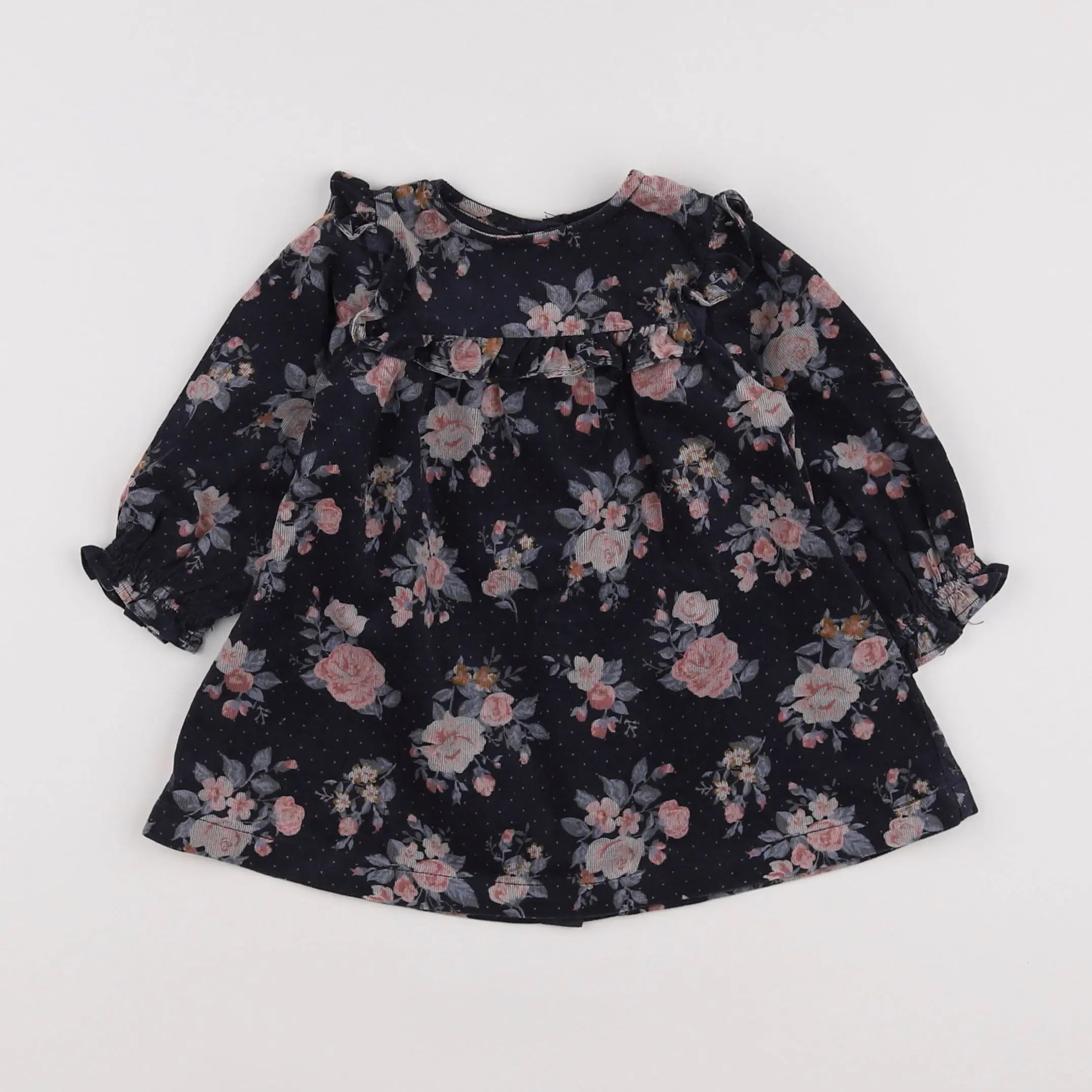 Vertbaudet - robe bleu, rose - 3 mois