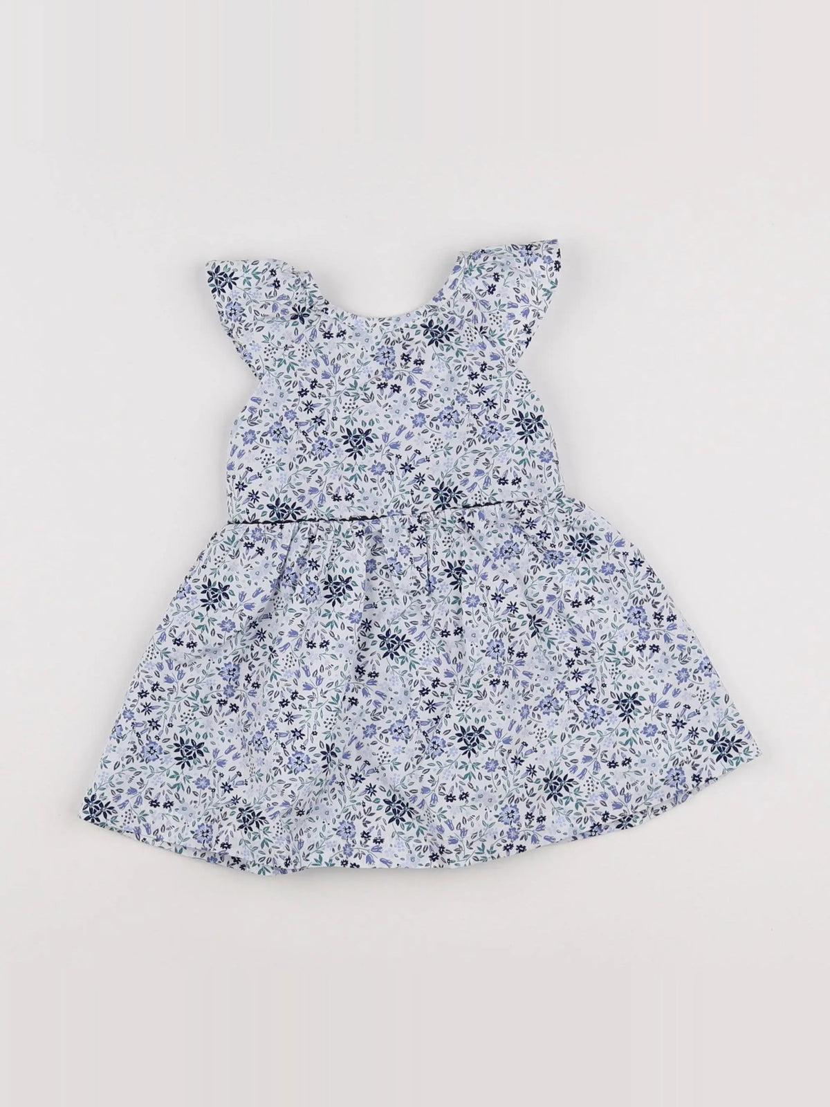 Vertbaudet - robe blanc, bleu - 6 mois