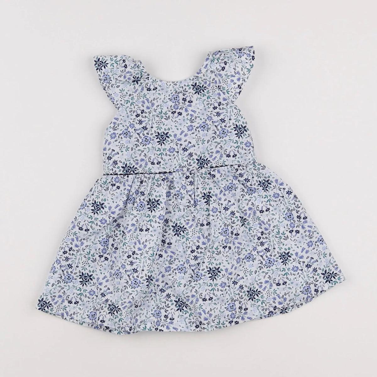 Vertbaudet - robe blanc, bleu - 6 mois