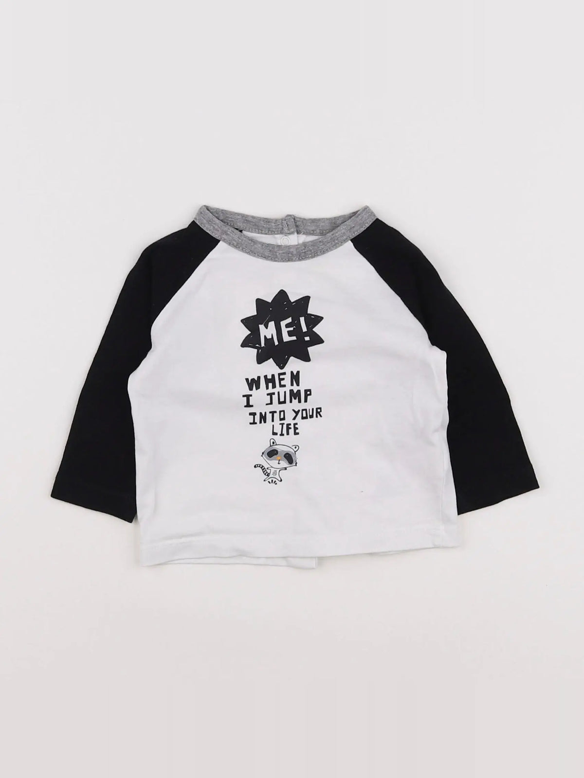 Vertbaudet - tee-shirt blanc, bleu - 3 mois