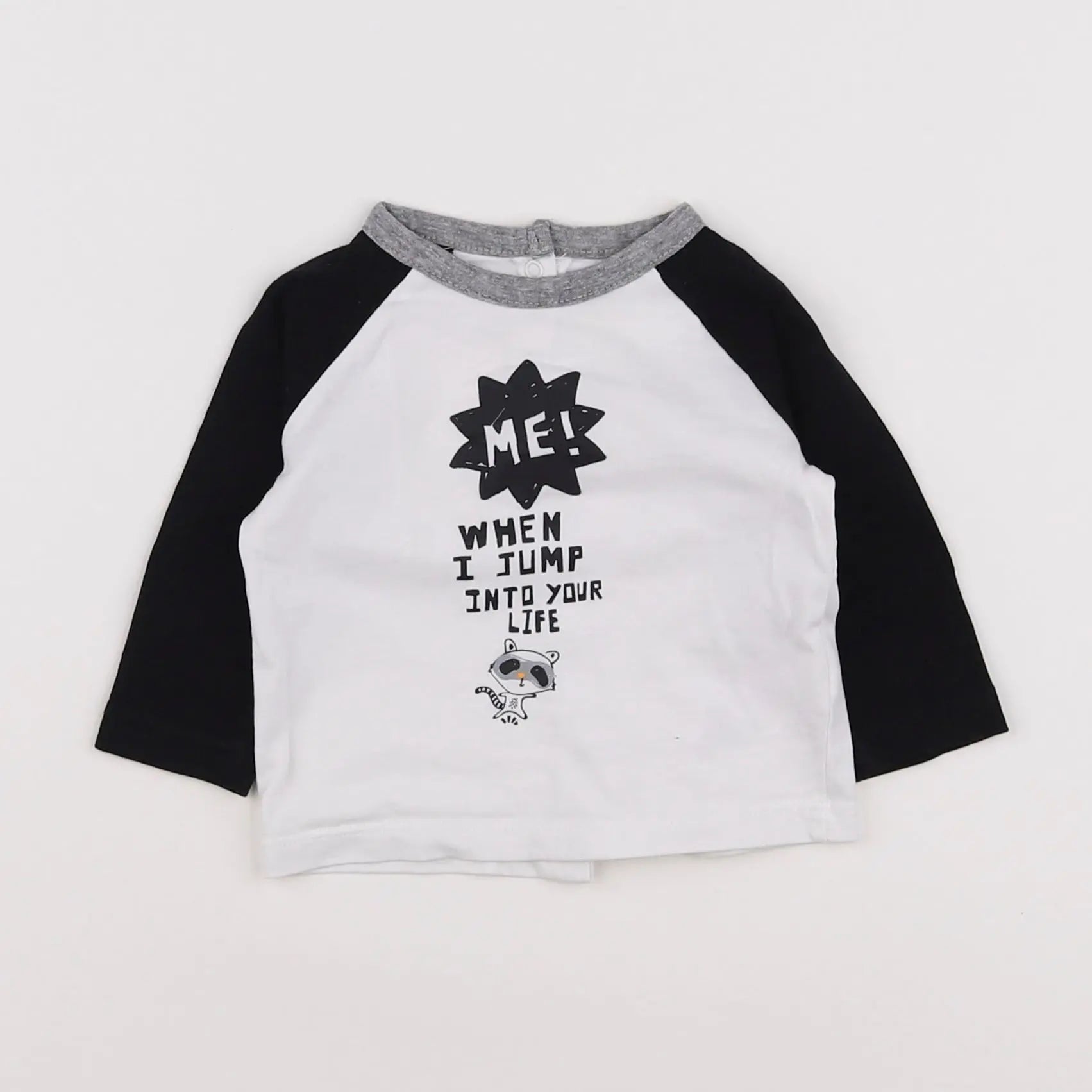 Vertbaudet - tee-shirt blanc, bleu - 3 mois