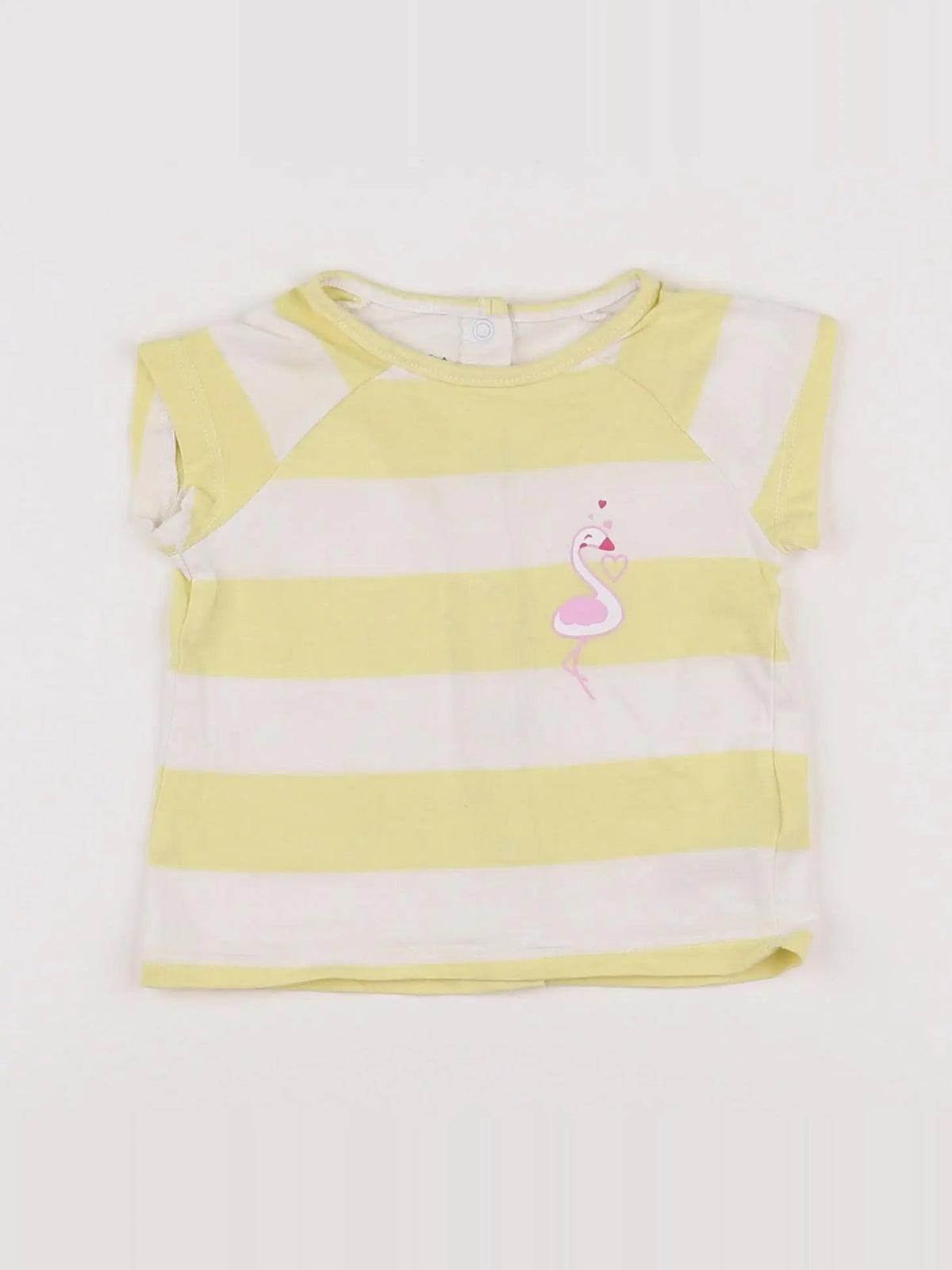 Vertbaudet - tee-shirt blanc, jaune - 3 mois