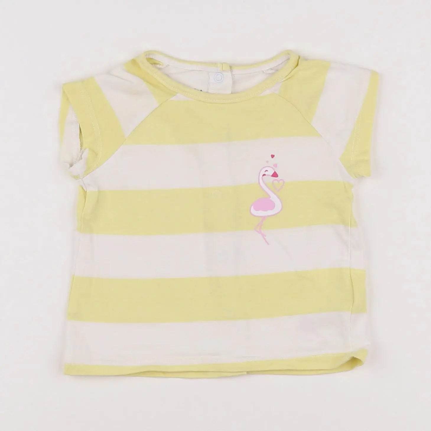 Vertbaudet - tee-shirt blanc, jaune - 3 mois