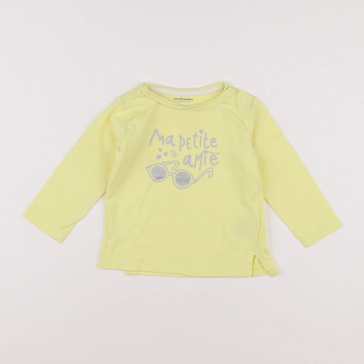 Vertbaudet - tee-shirt jaune - 12 mois
