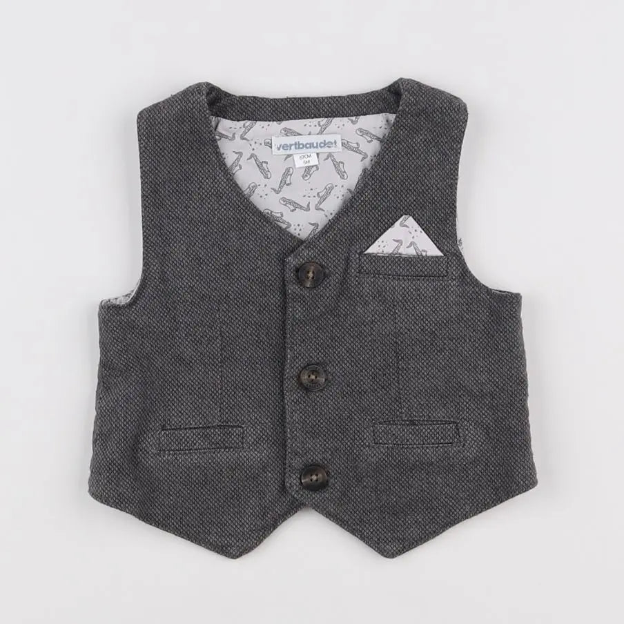 Vertbaudet - gilet gris - 6 mois