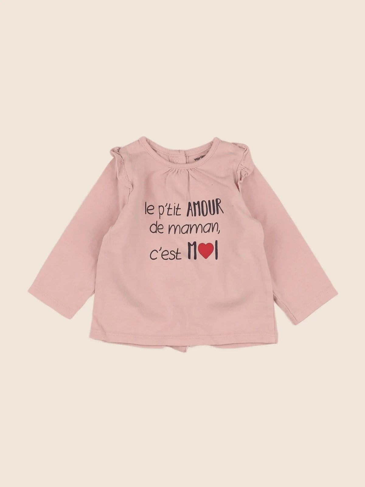Vertbaudet - tee-shirt rose - 6 mois