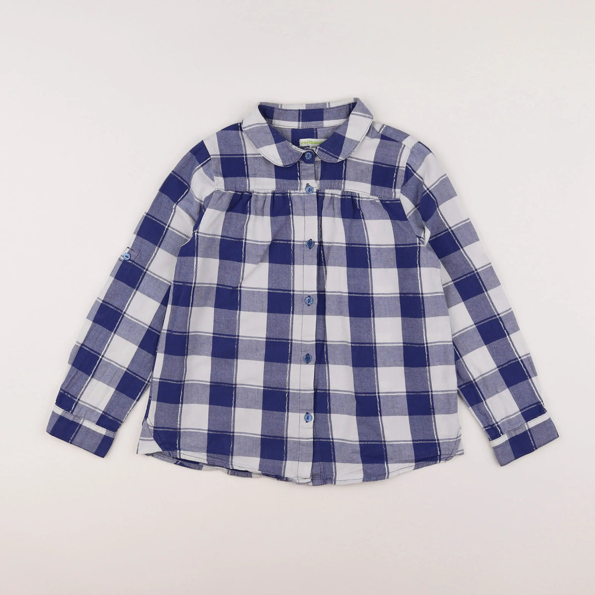Vertbaudet - chemise blanc, bleu - 8 ans