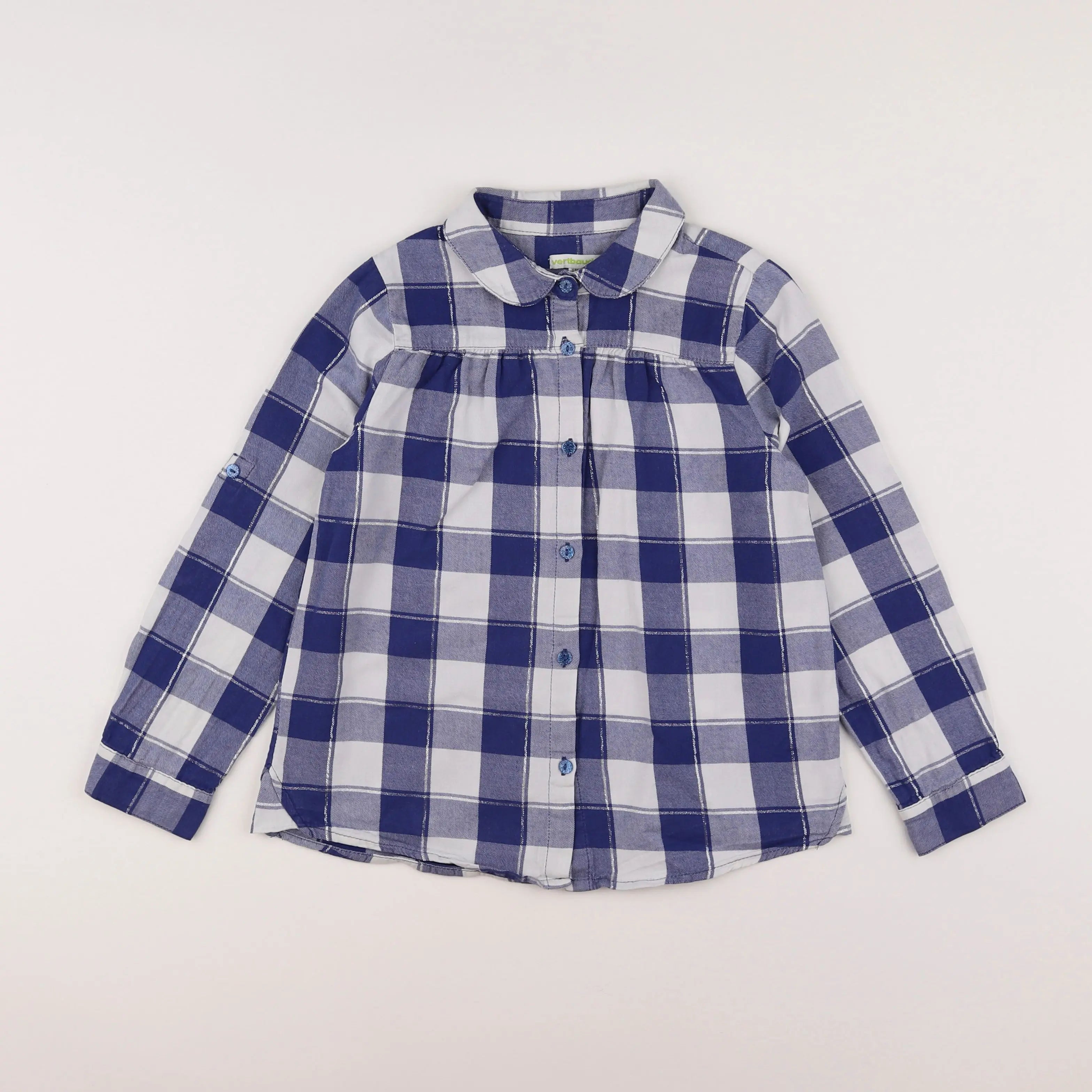 Vertbaudet - chemise blanc, bleu - 8 ans