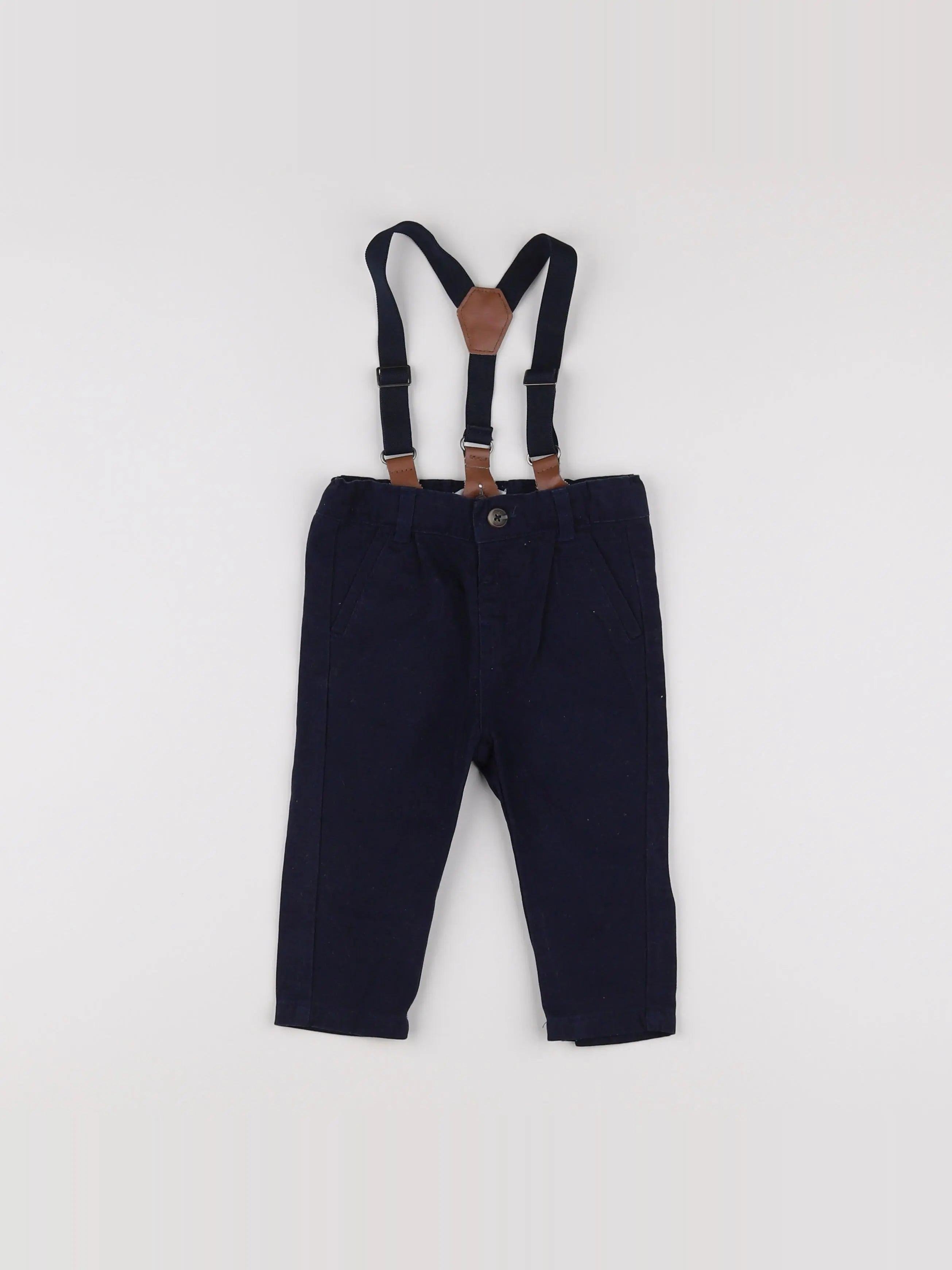 Vertbaudet - pantalon bleu - 9 mois