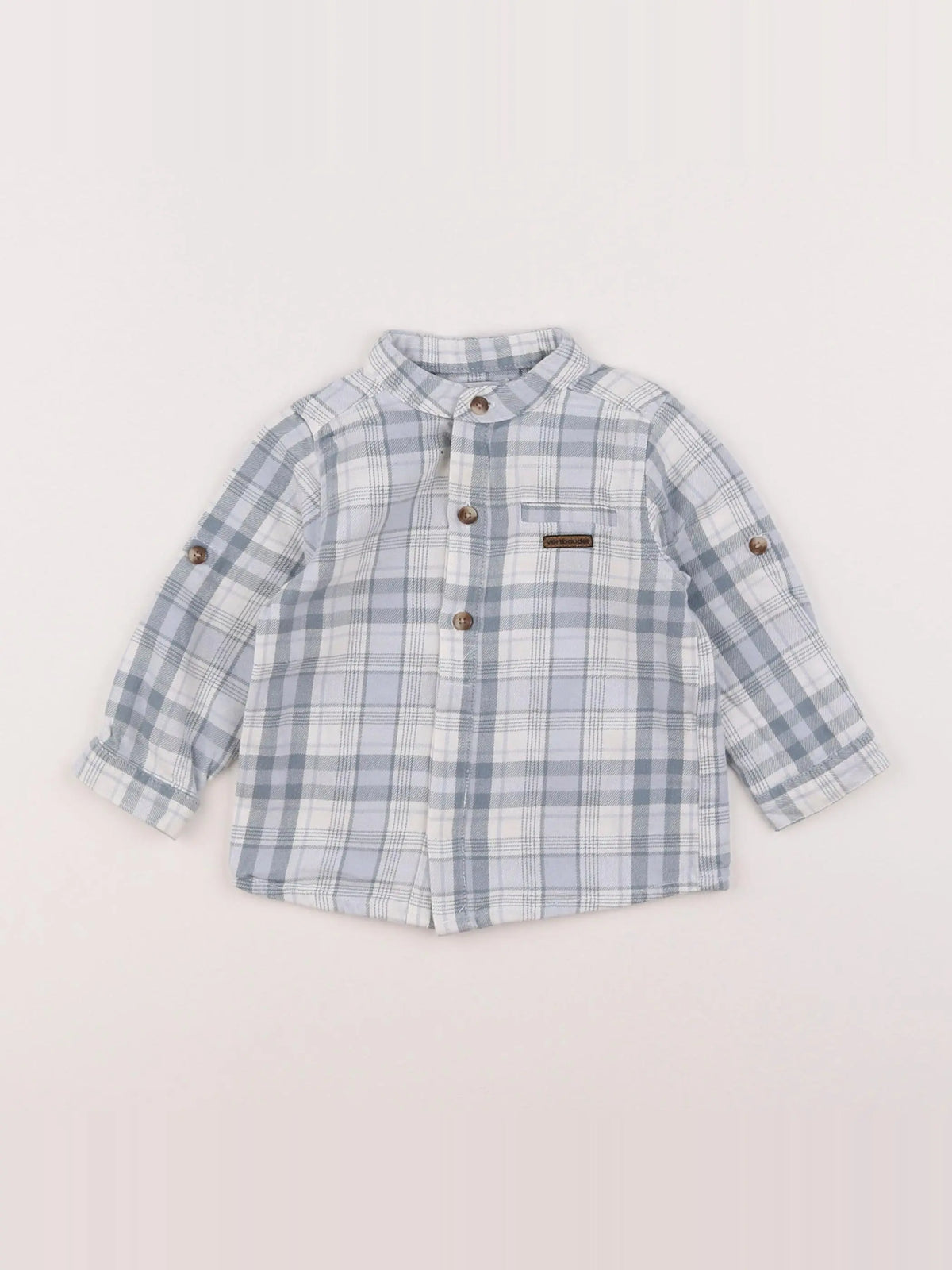 Vertbaudet - chemise bleu - 12 mois