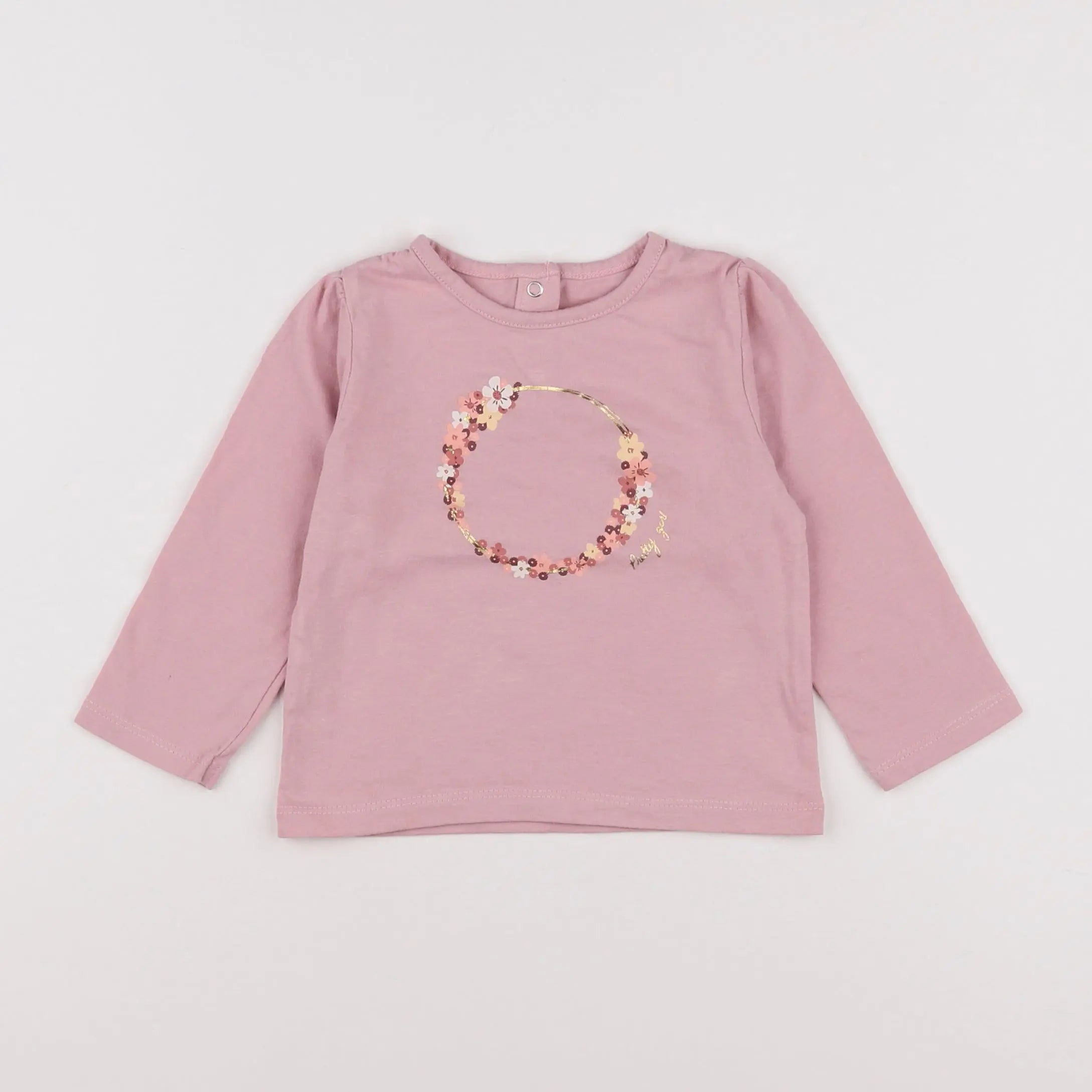 Vertbaudet - tee-shirt rose - 12 mois