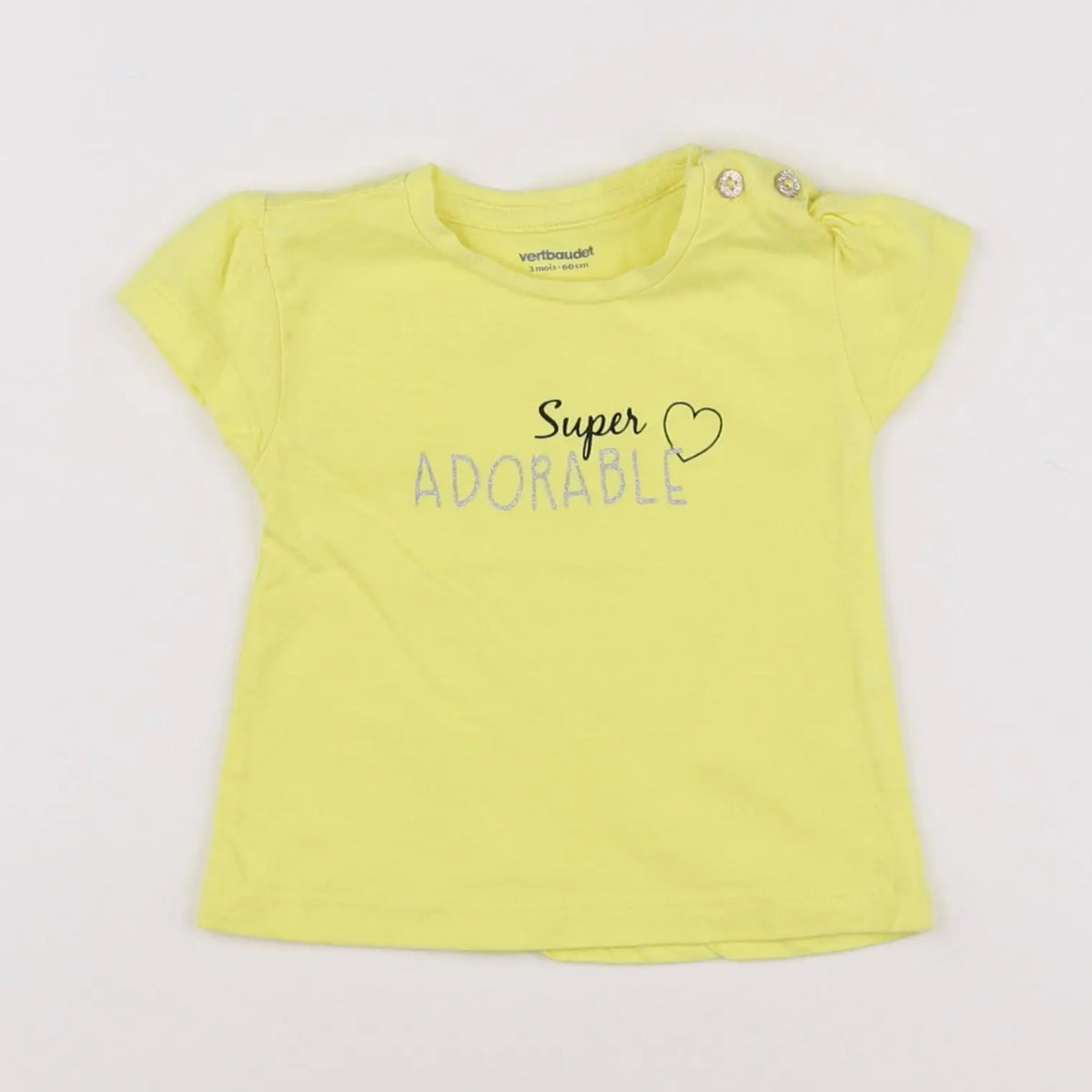 Vertbaudet - tee-shirt jaune - 3 mois