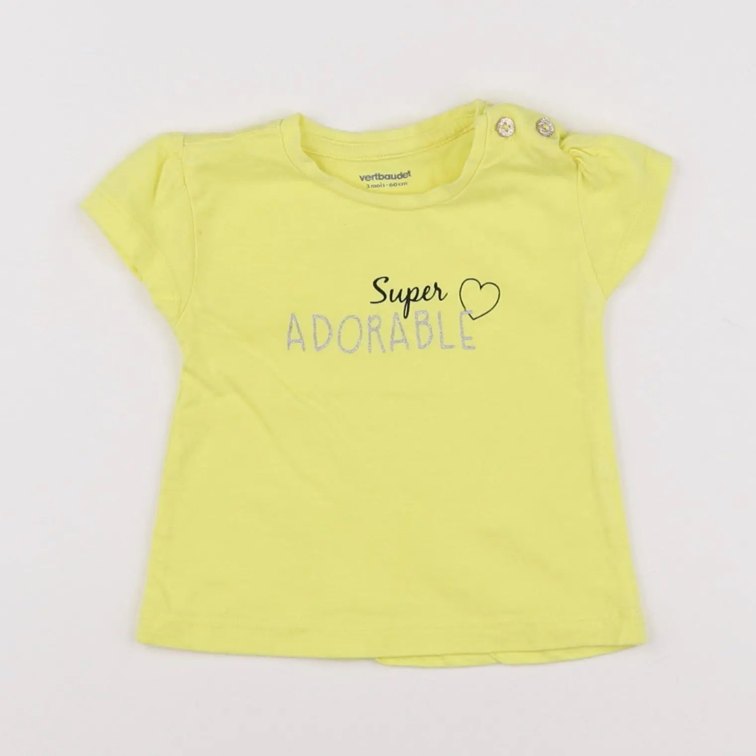 Vertbaudet - tee-shirt jaune - 3 mois