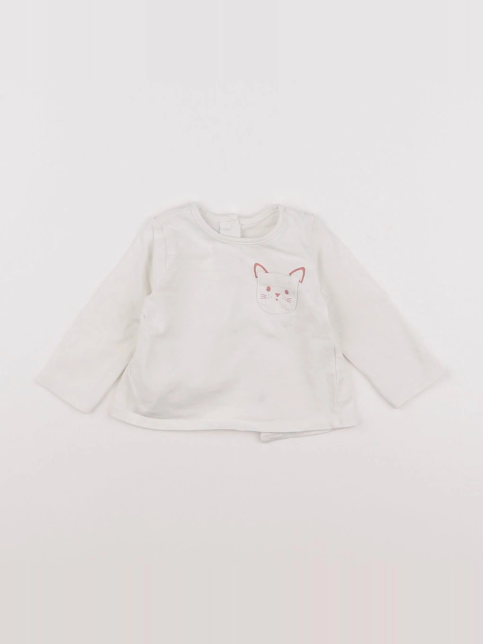 Vertbaudet - tee-shirt blanc - 3 mois