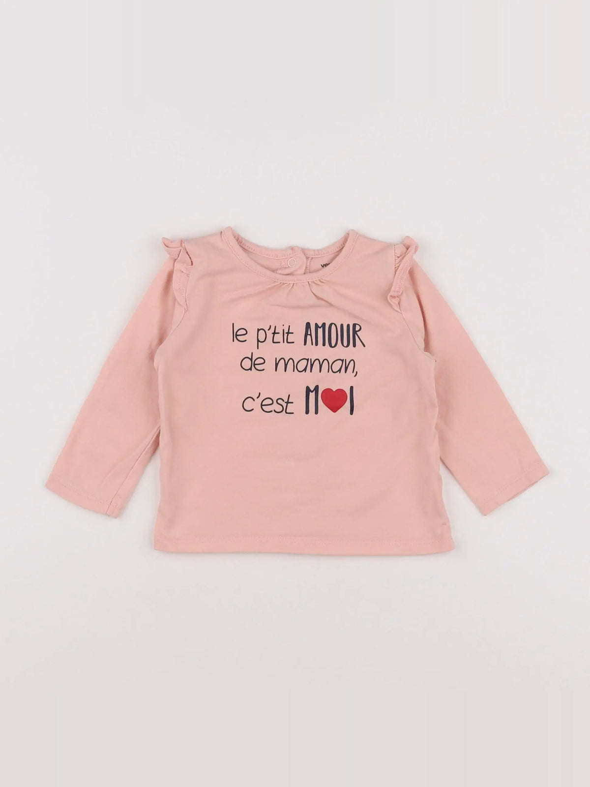 Vertbaudet - tee-shirt rose - 6 mois