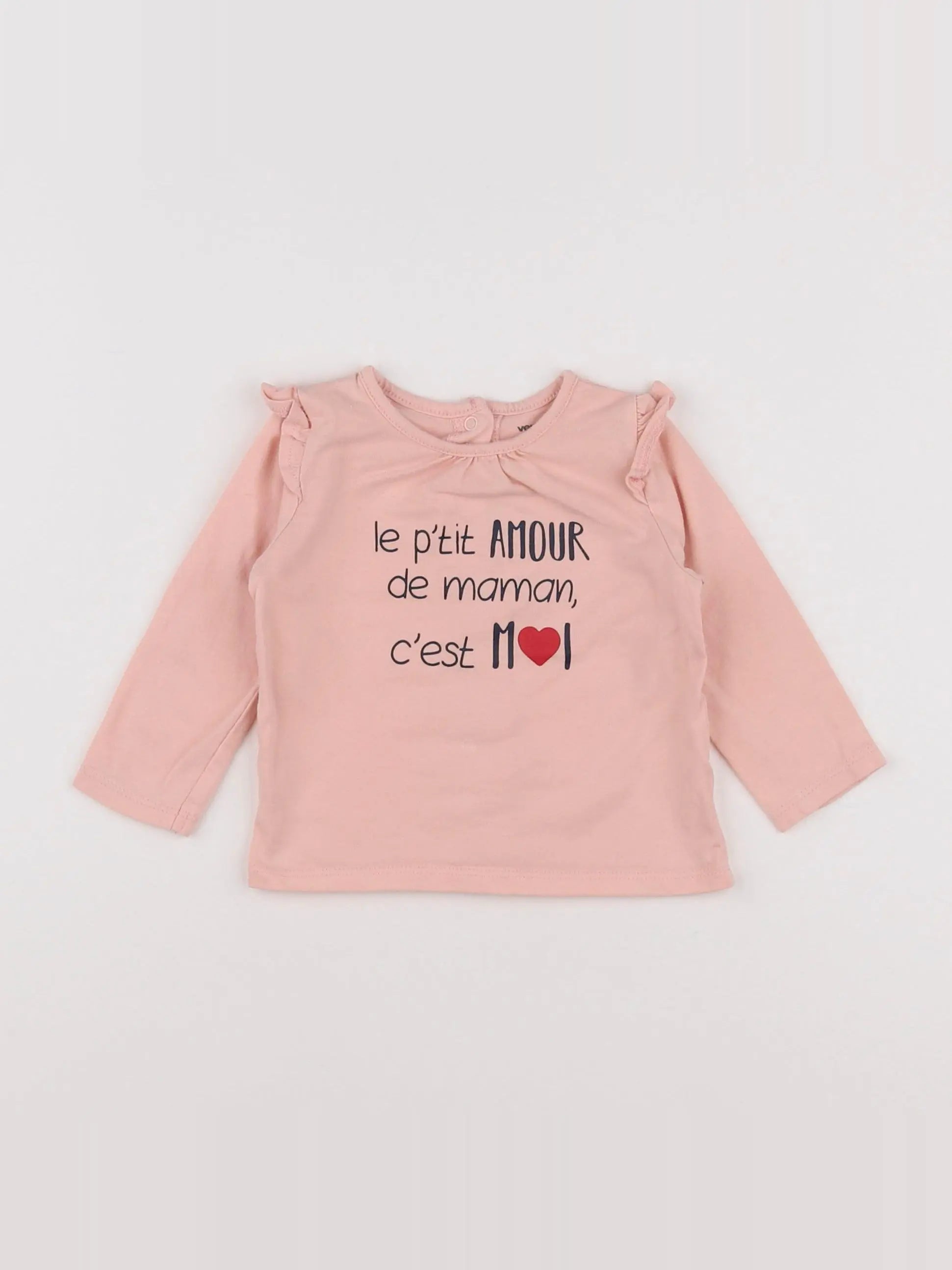 Vertbaudet - tee-shirt rose - 6 mois