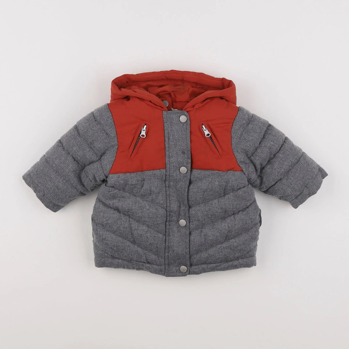 Vertbaudet - parka gris - 3 mois