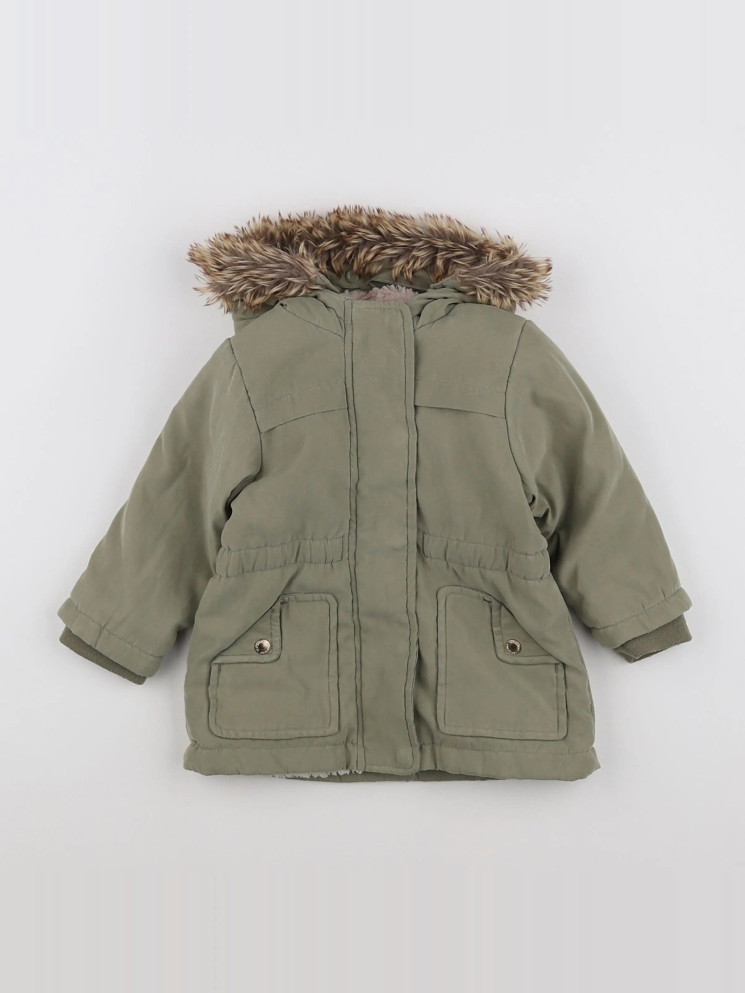 Vertbaudet - manteau vert - 18 mois