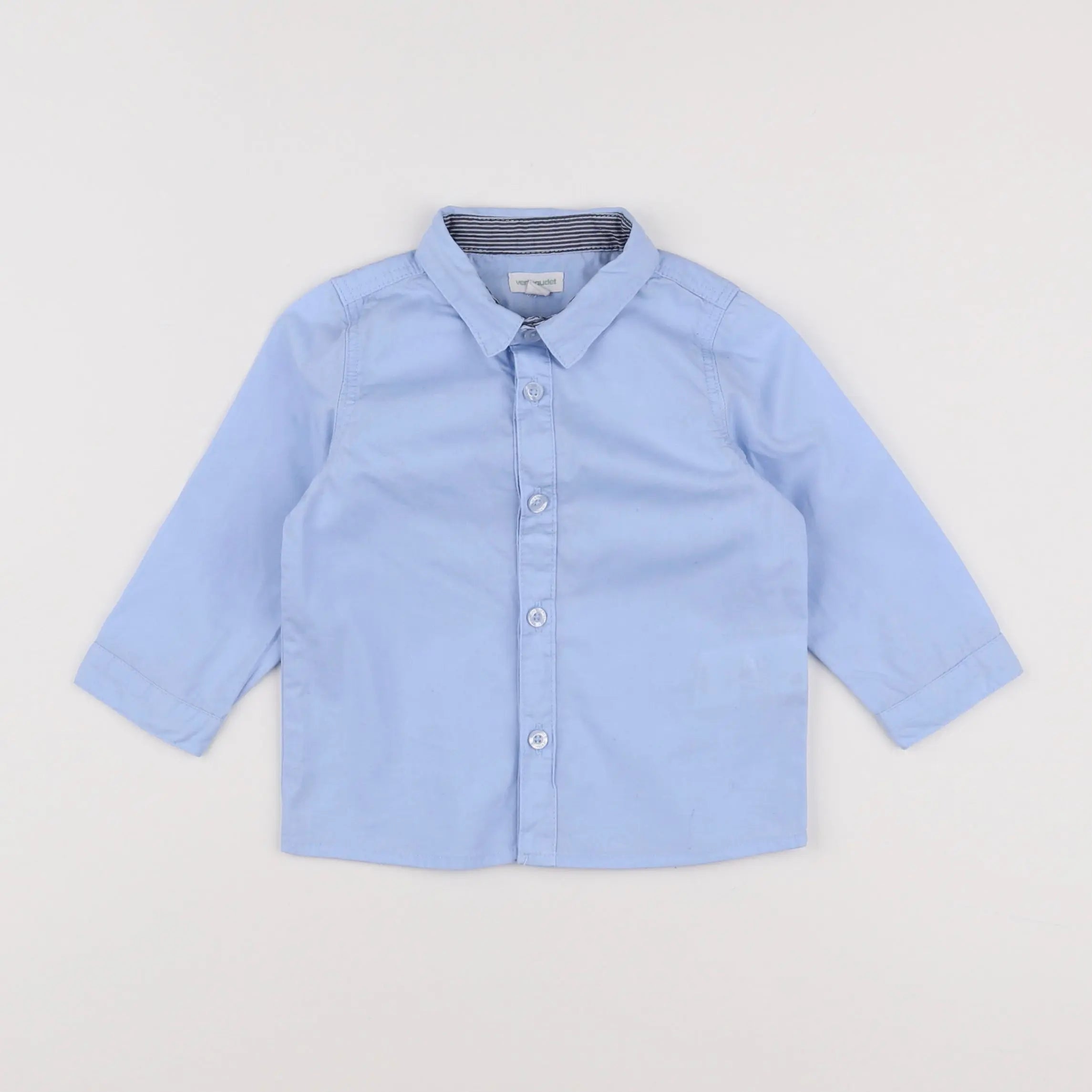 Vertbaudet - chemise bleu - 12 mois
