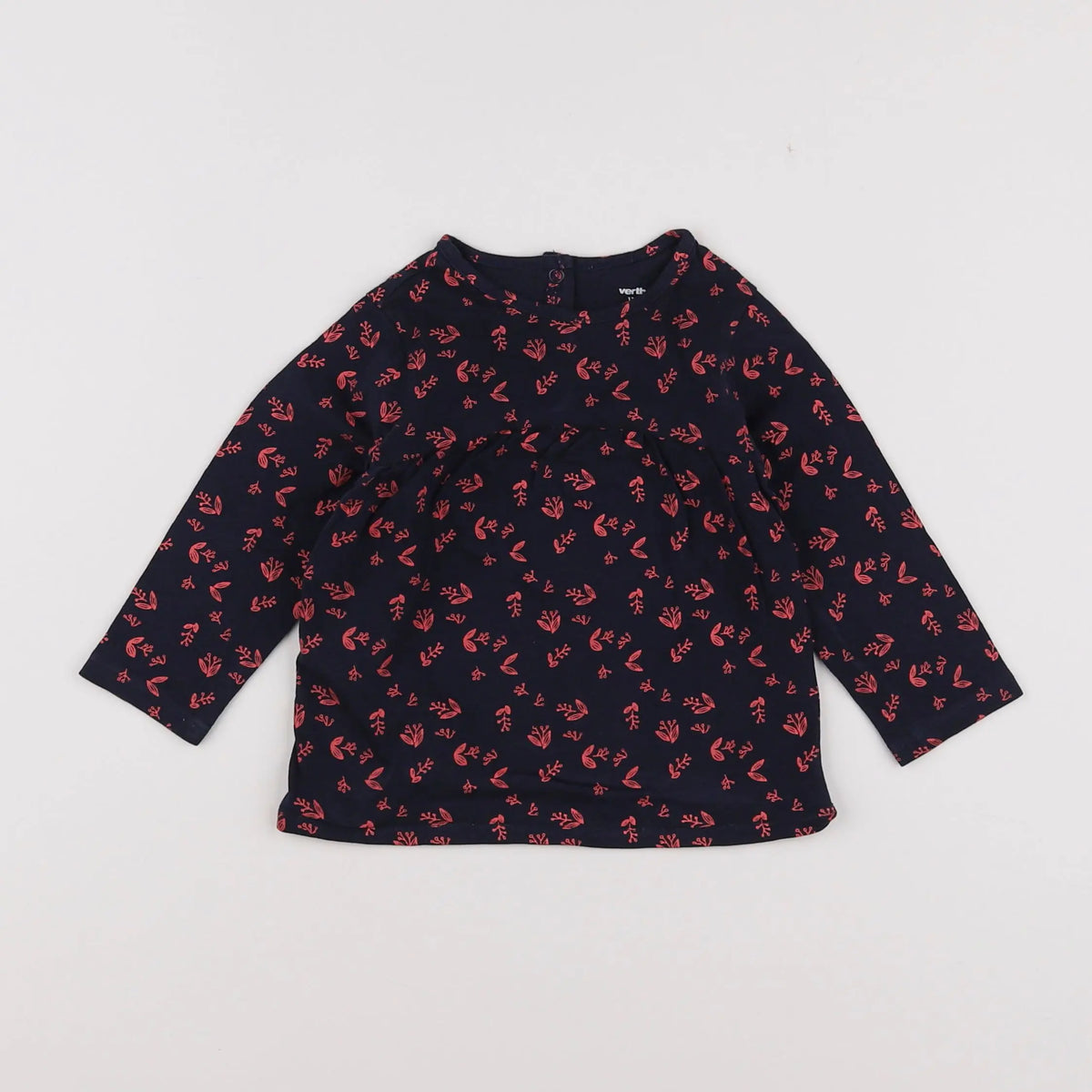 Vertbaudet - tee-shirt bleu - 12 mois