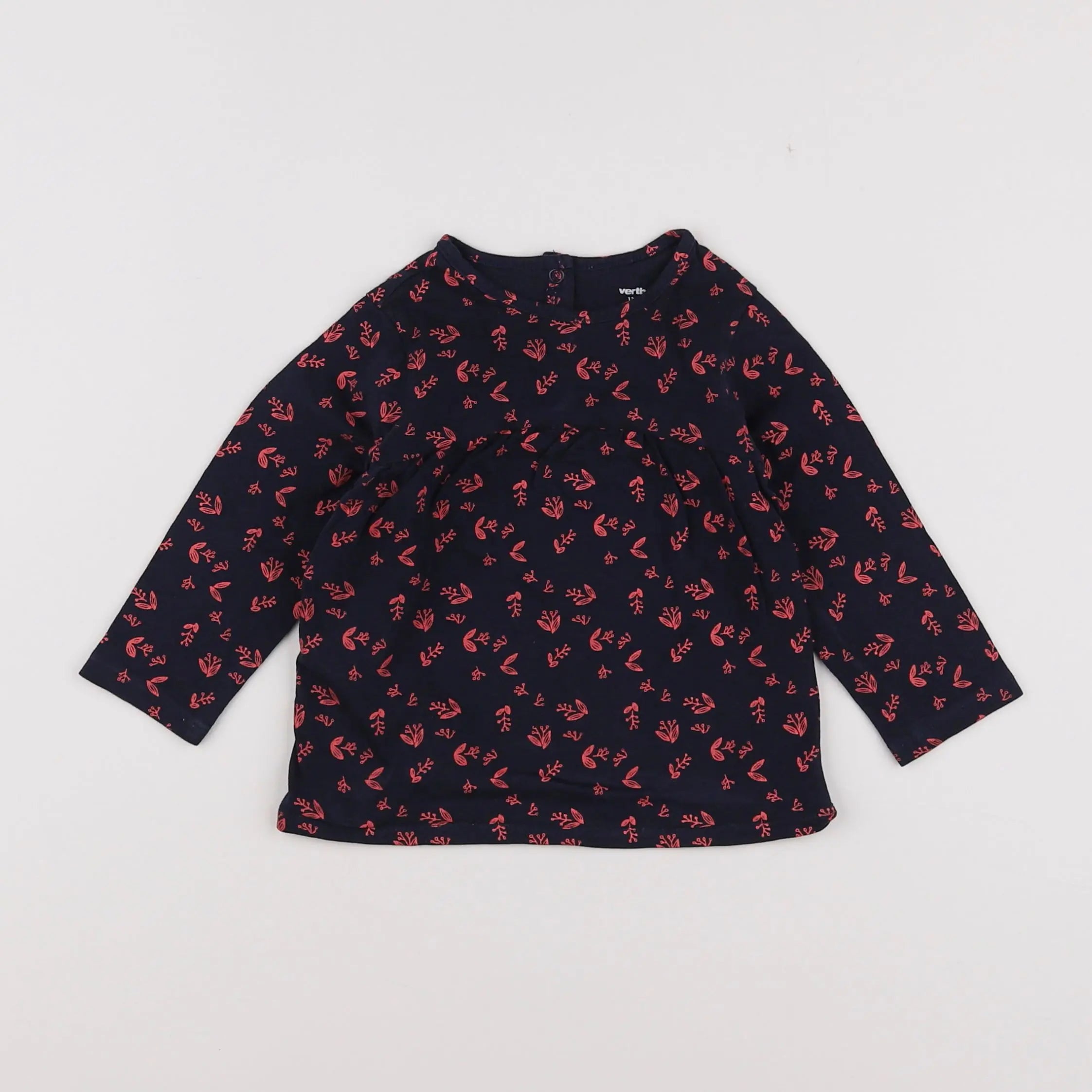 Vertbaudet - tee-shirt bleu - 12 mois