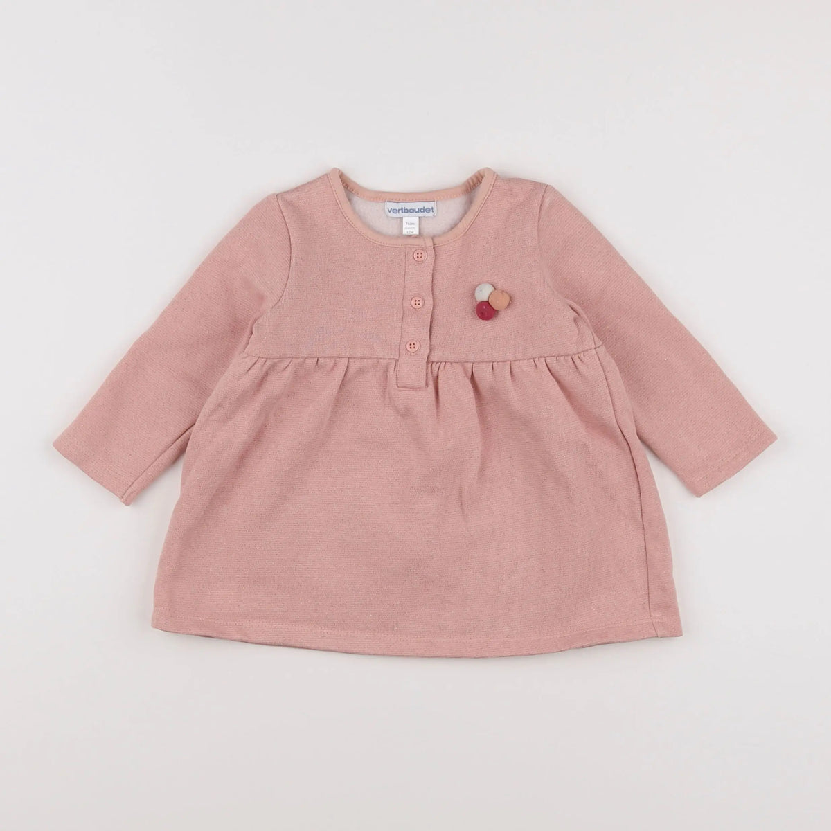 Vertbaudet - robe rose - 12 mois