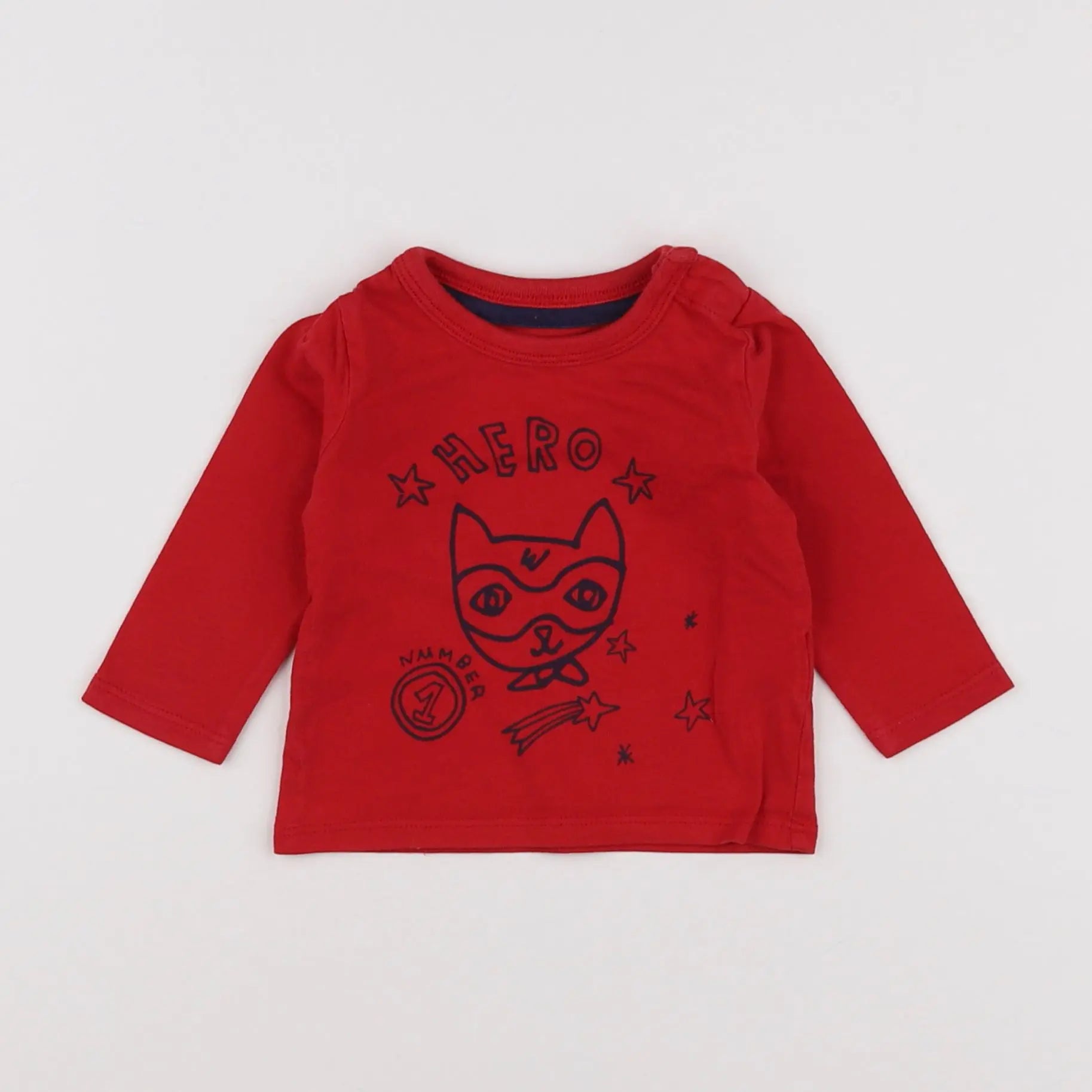 Vertbaudet - tee-shirt rouge - 3 mois