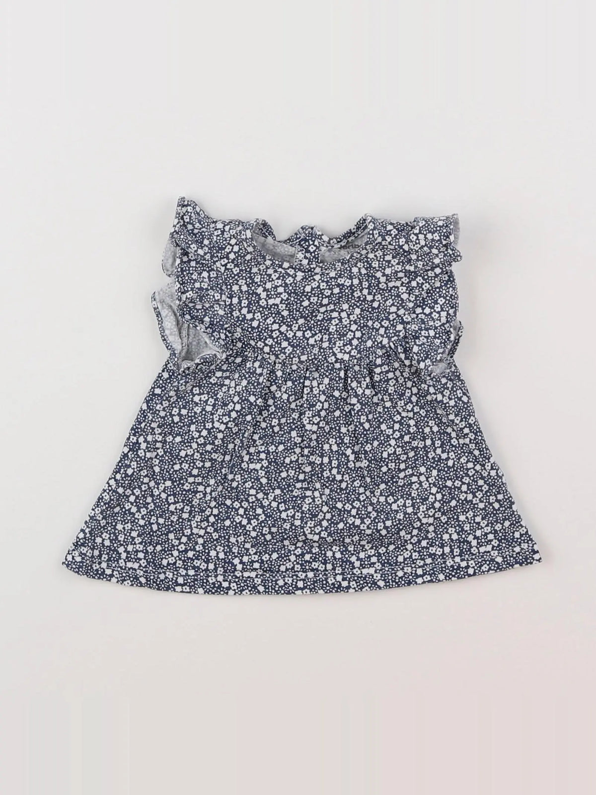 Vertbaudet - robe blanc, bleu - 3 mois